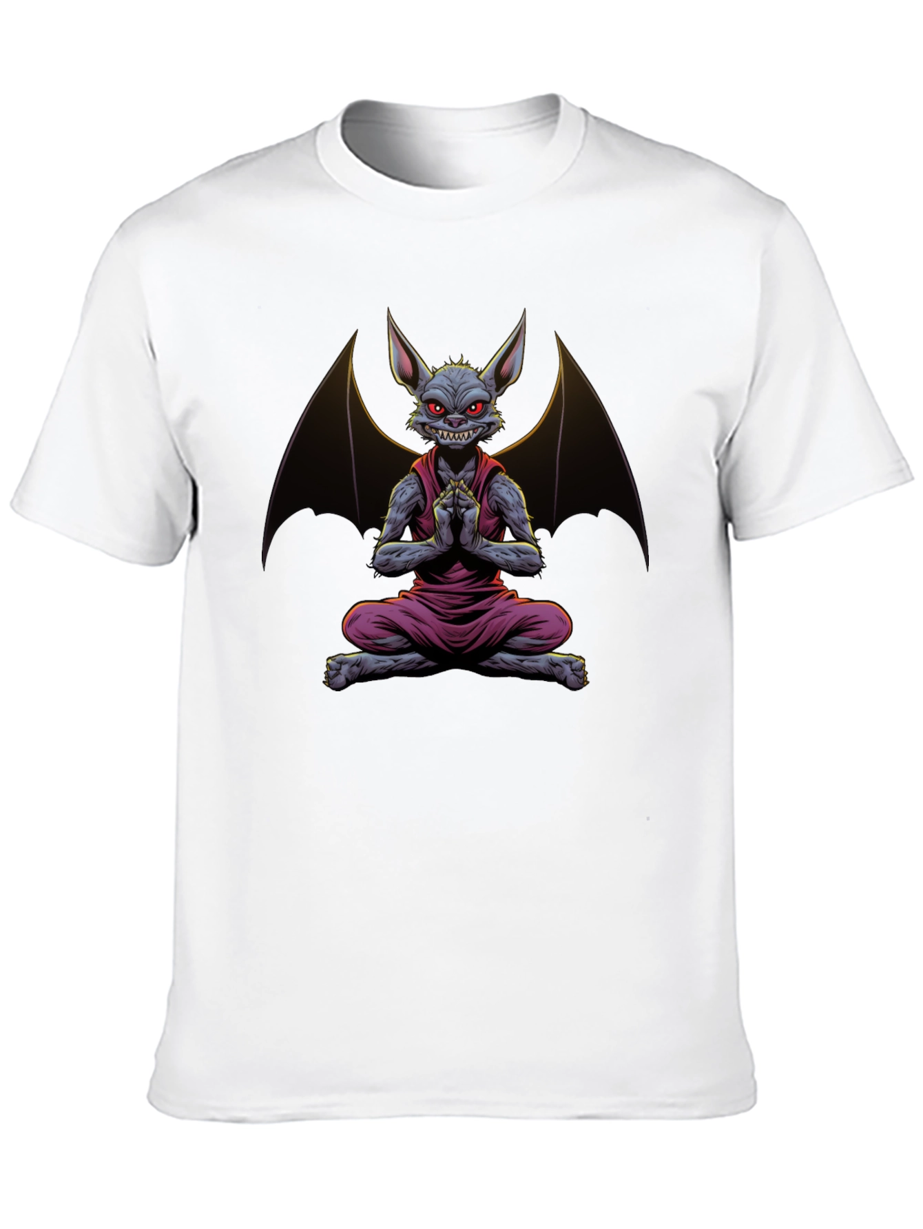 Black Bat Meditation T-Shirt - Men's Black Tee view 10