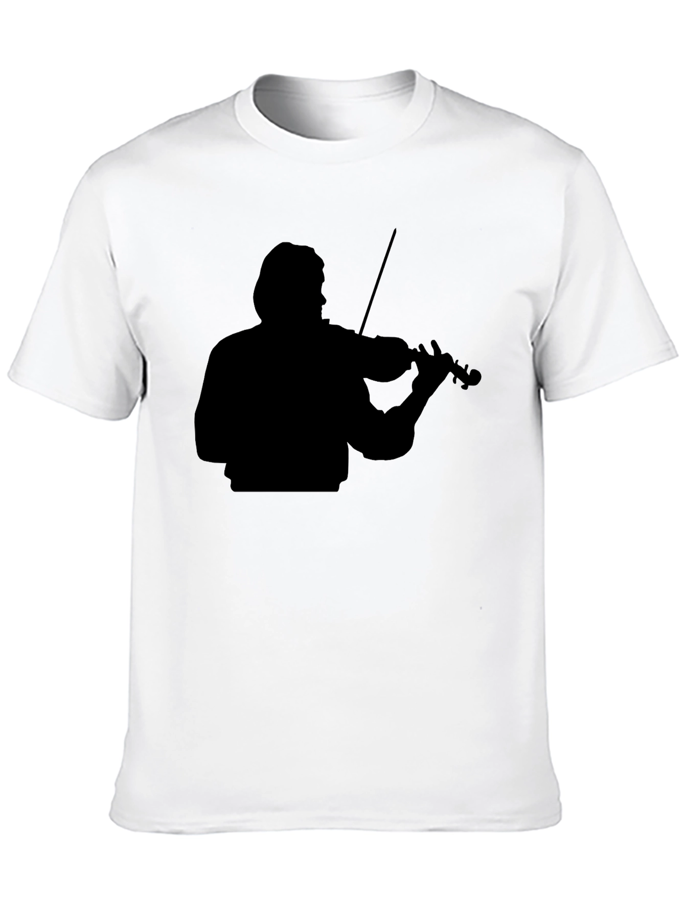 Black Violin Player Silhouette Graphic Tee - Black view 10