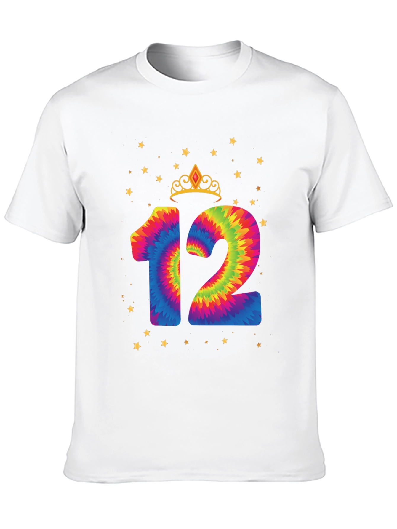 Black Tie Dye 12th Birthday Tee view 10