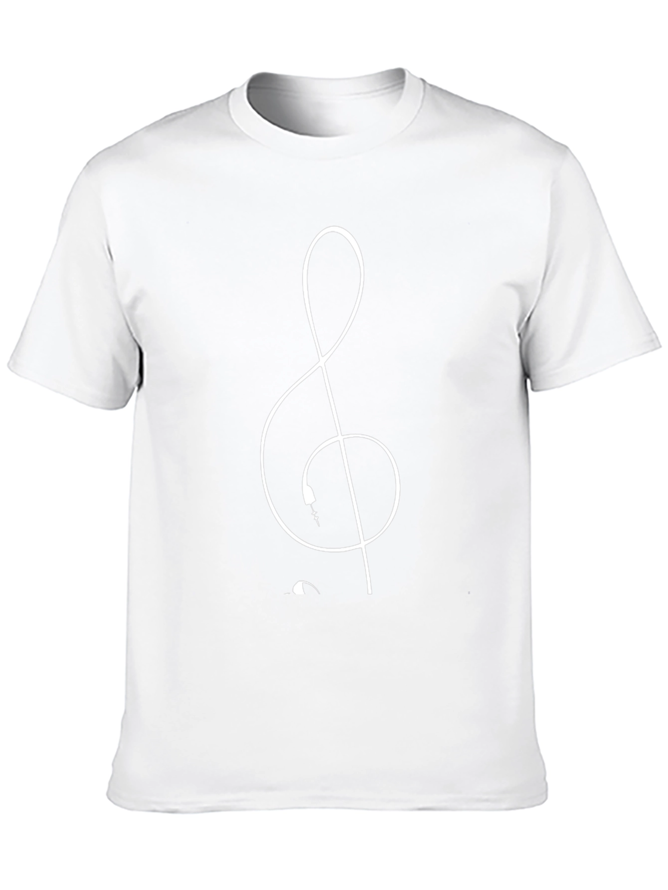 Black Treble Clef Music T-Shirt view 10