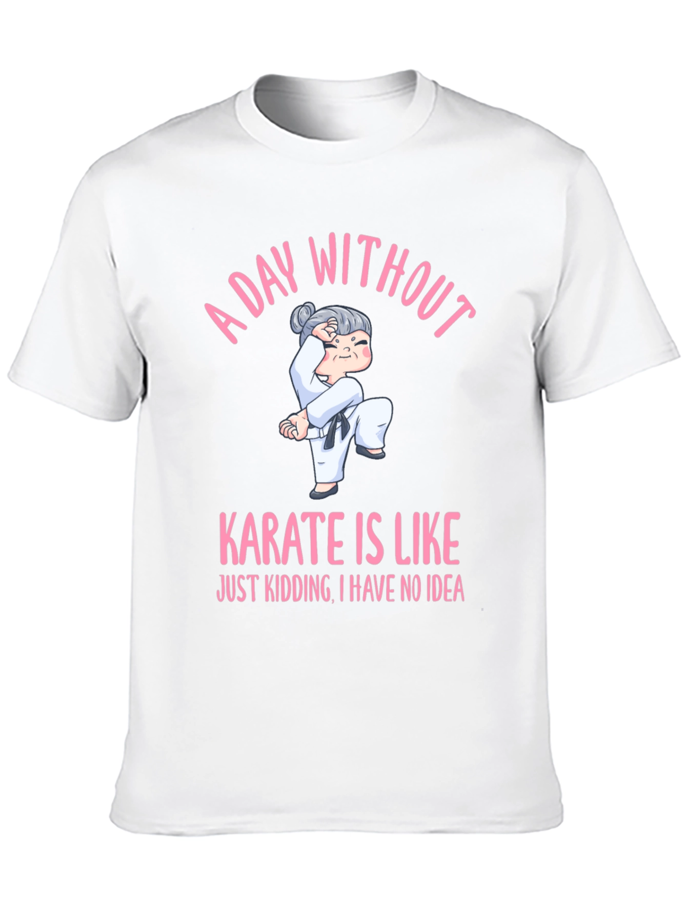 Black Karate Humor Graphic Tee:  'A Day Without Karate' Black Cotton T-Shirt view 10