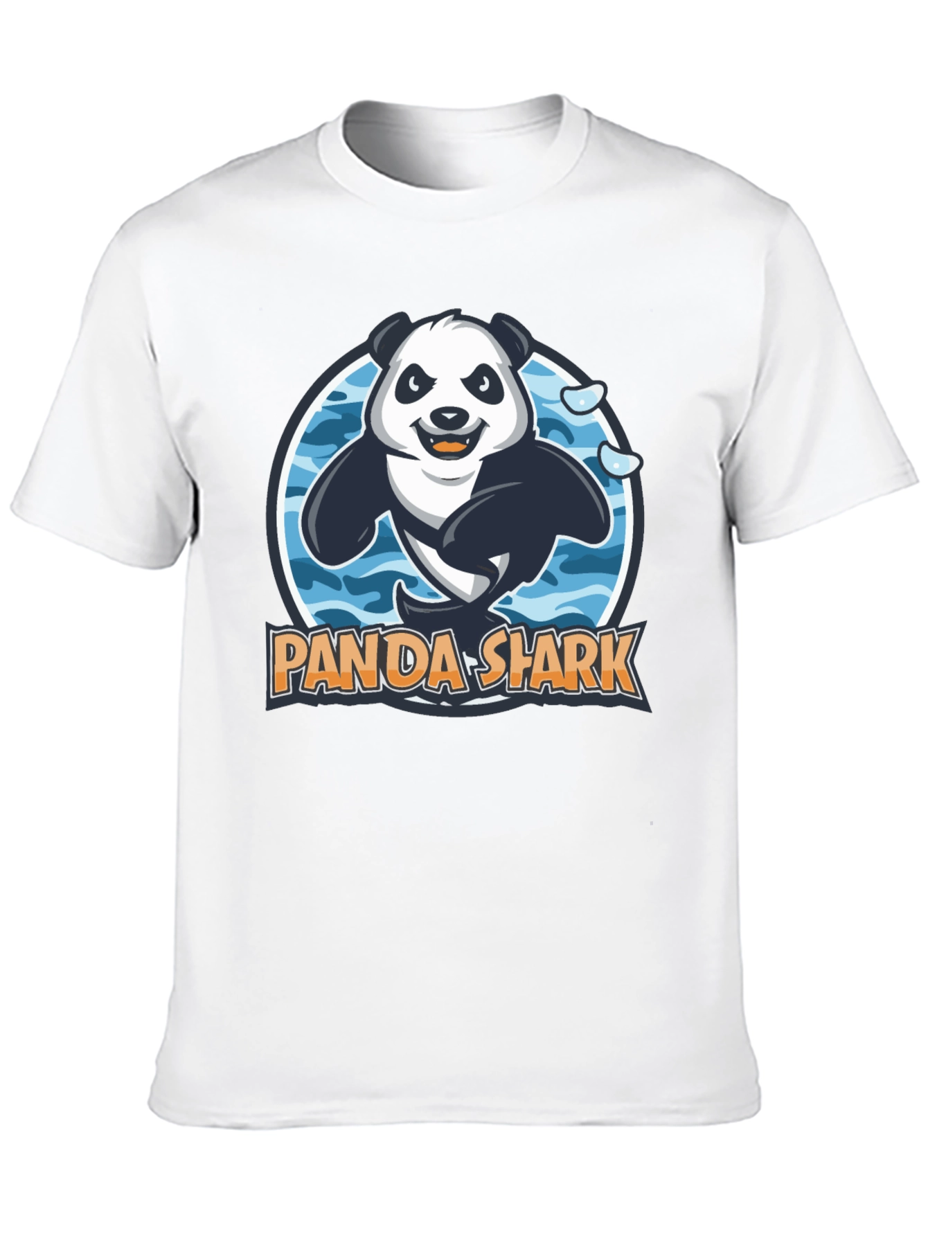 Black Panda Shark Graphic T-Shirt - Black Cotton Tee view 10