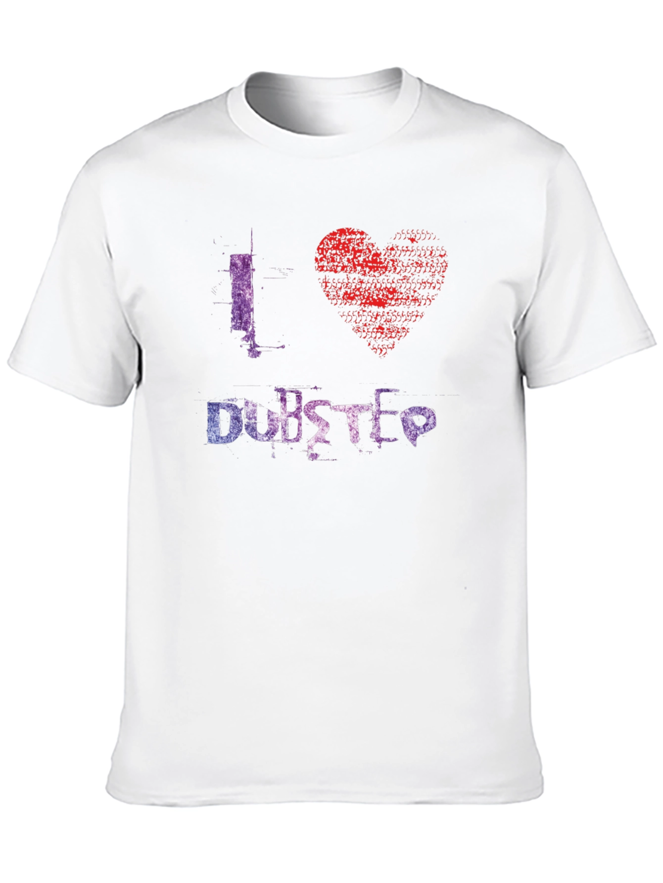 Black I Love Dubstep Graphic Tee - Black Cotton T-Shirt view 10