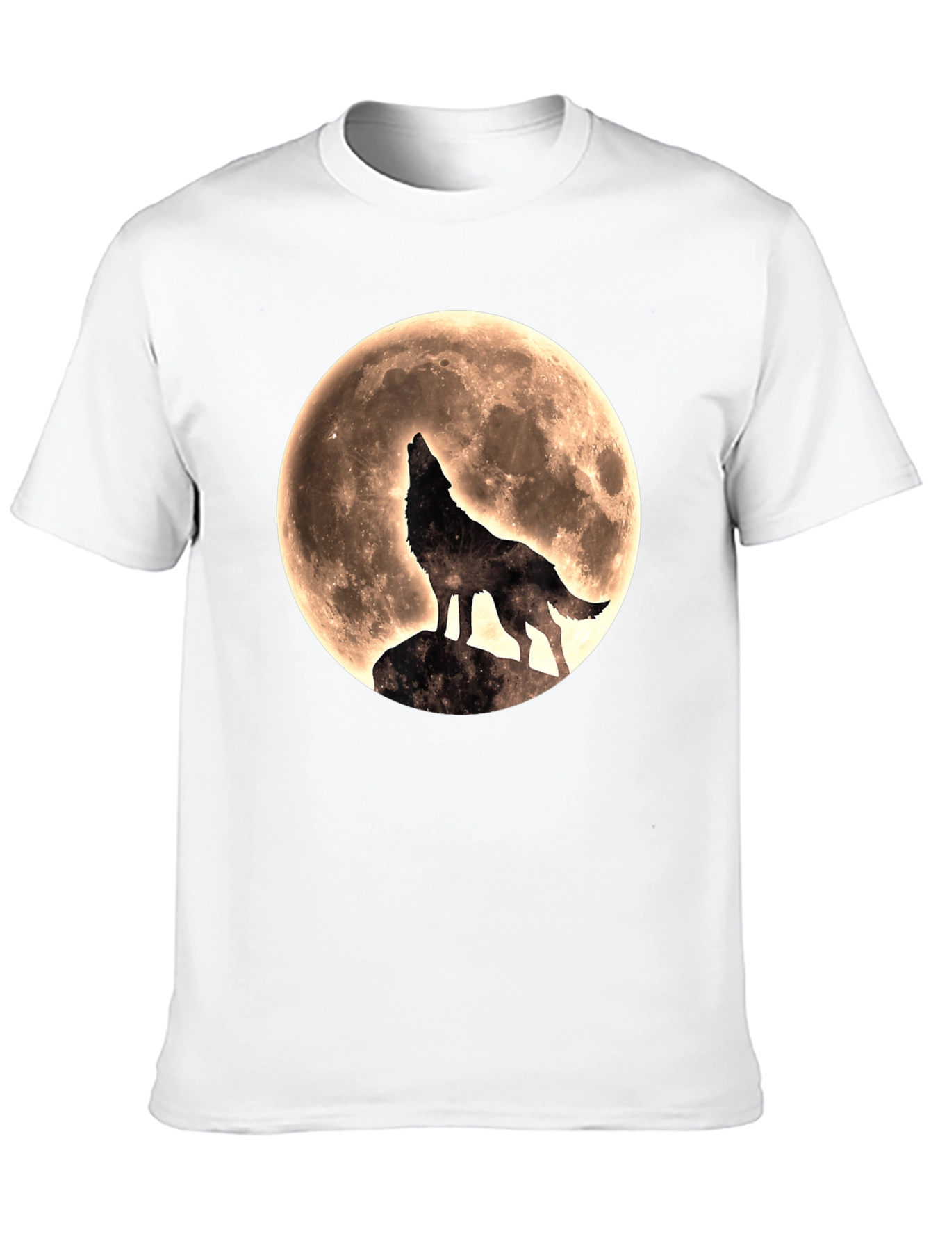 Black Wolf Howling at Moon Graphic T-Shirt - Black view 10