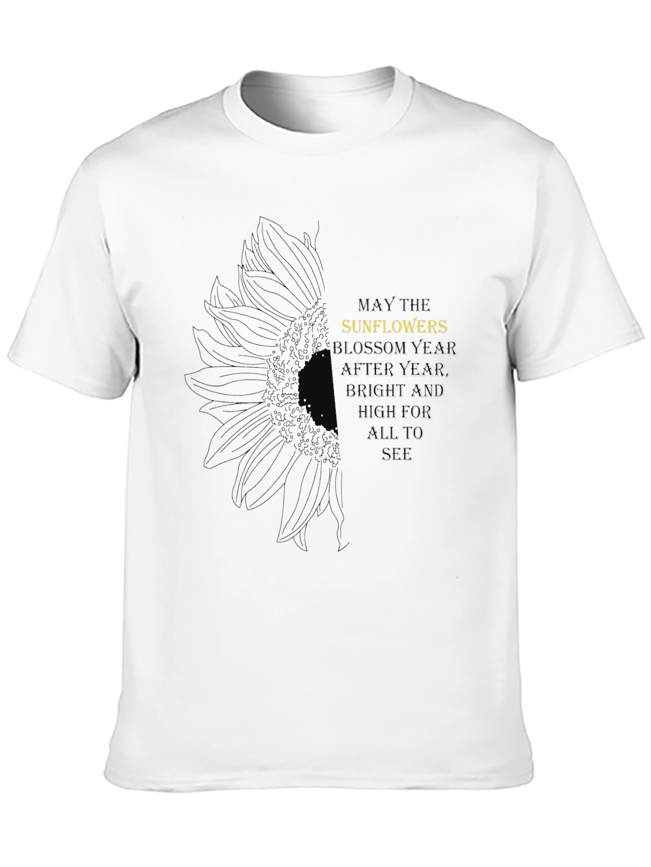 Black Sunflower Graphic Print Black T-Shirt view 10