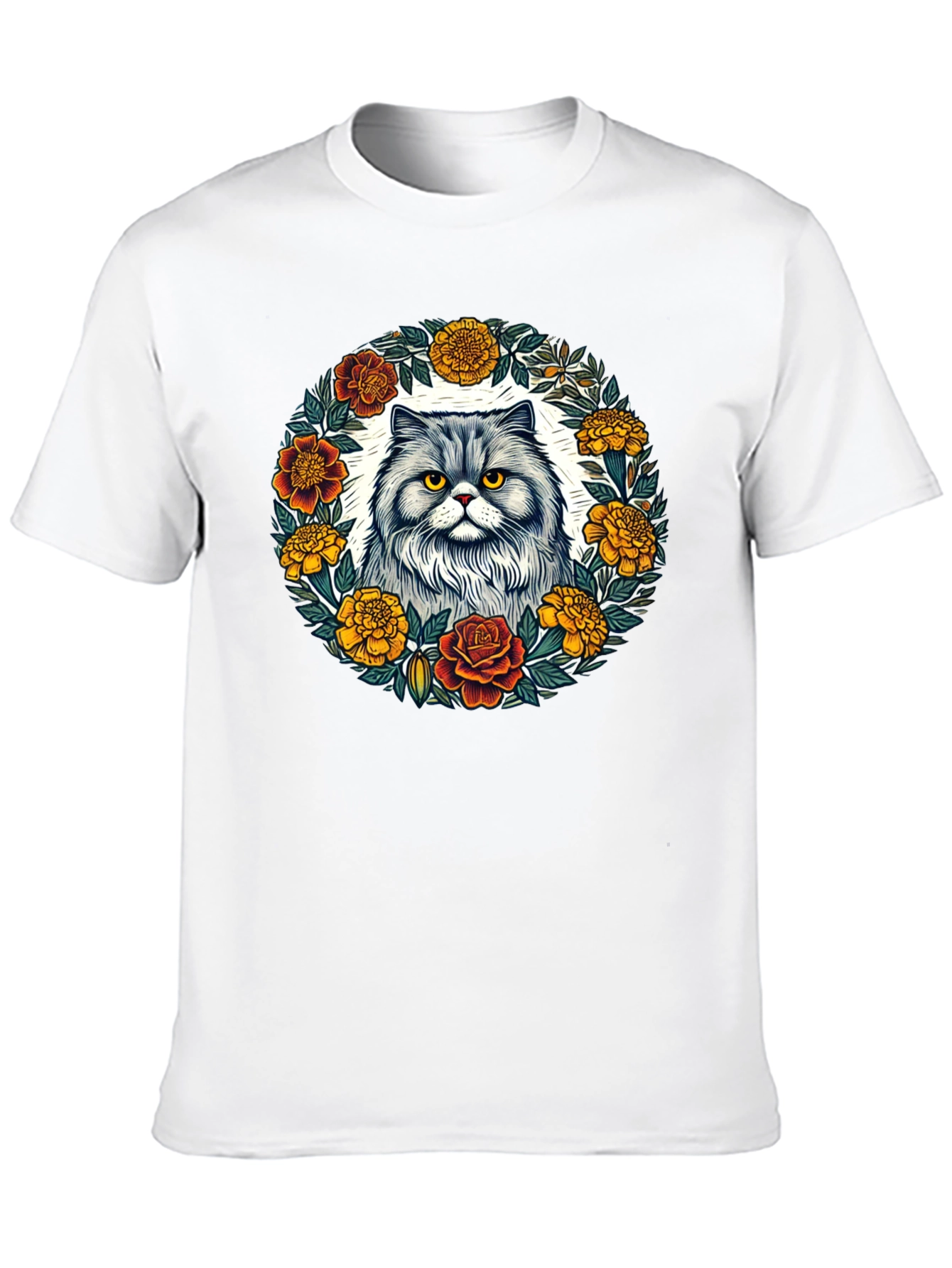 Black Cat & Floral Wreath Graphic Tee view 10