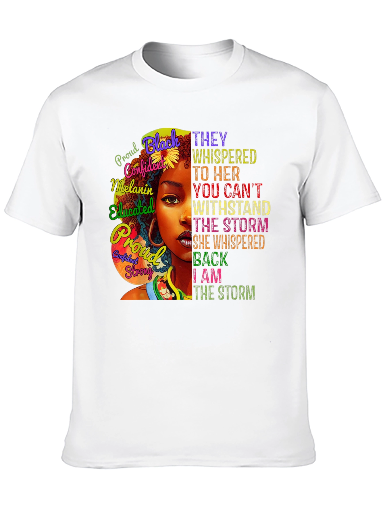Black Black Woman Empowerment T-Shirt - I am the Storm view 10
