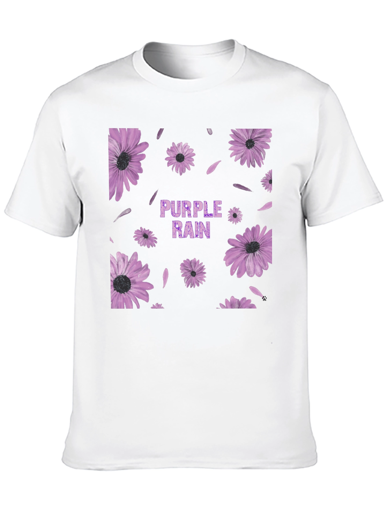 Black Purple Rain Floral Graphic T-Shirt view 10