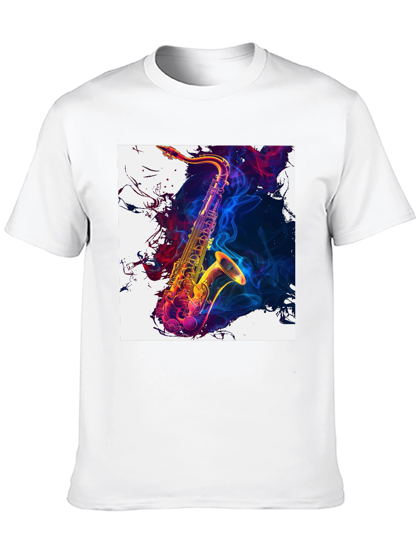Black Saxophone Art Graphic Tee - Cool Music Lover Shirt view 10