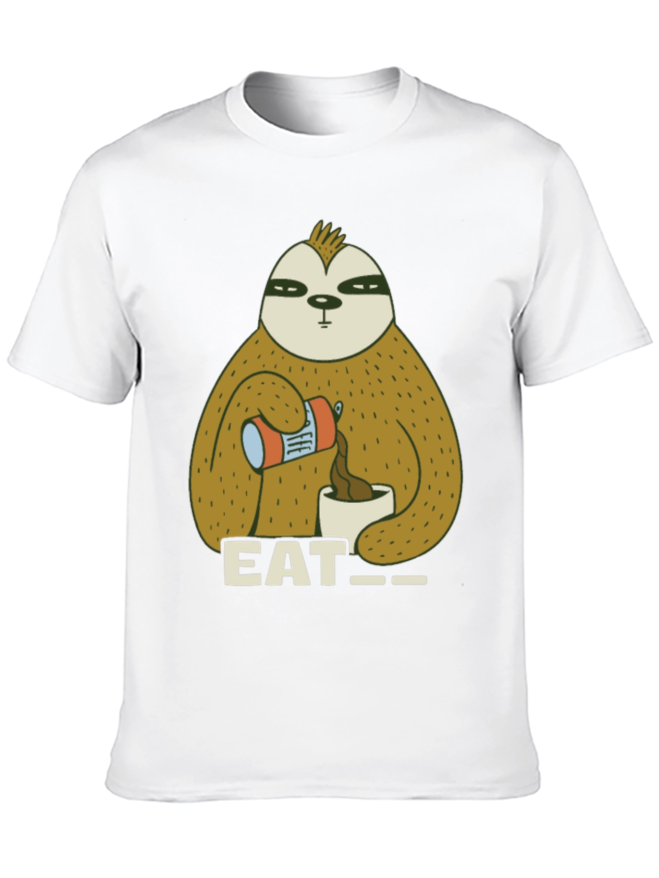 Black Eat Sloth T-Shirt - Funny Coffee Lover Tee view 10
