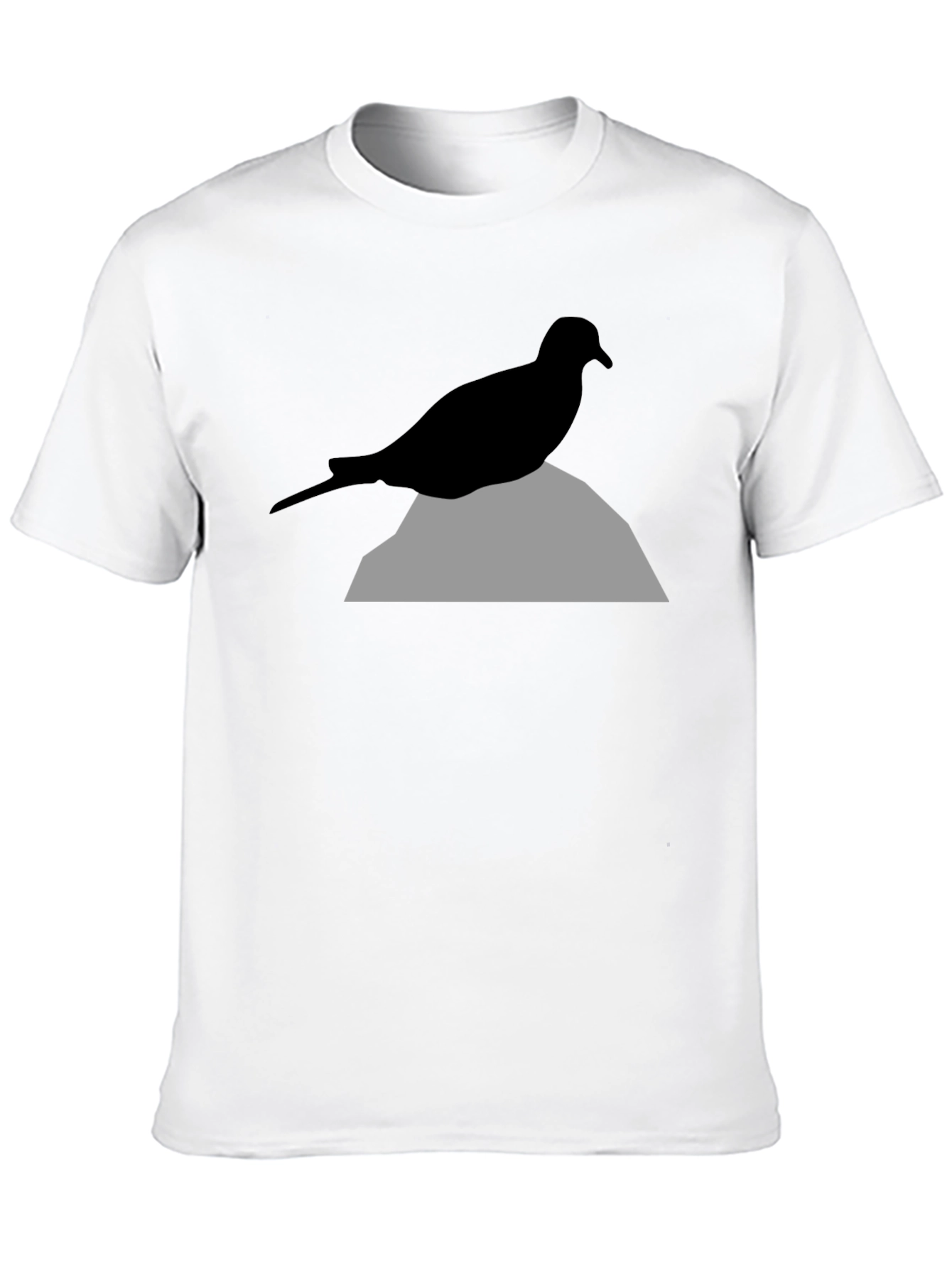 Black Bird on Rock Graphic Tee - Unisex Black T-Shirt view 10