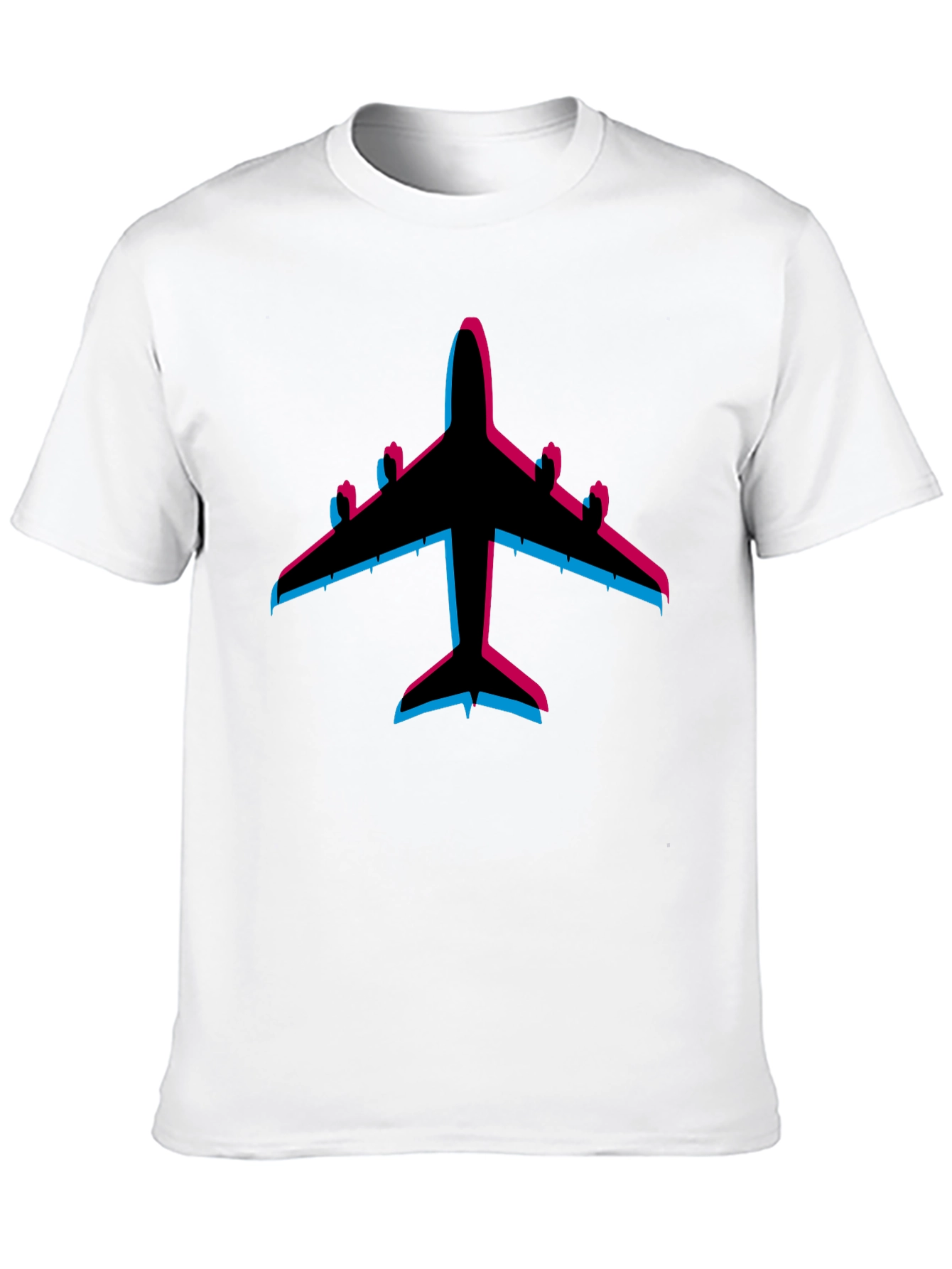 Black Retro Airplane Graphic Tee - Black Cotton Blend view 10