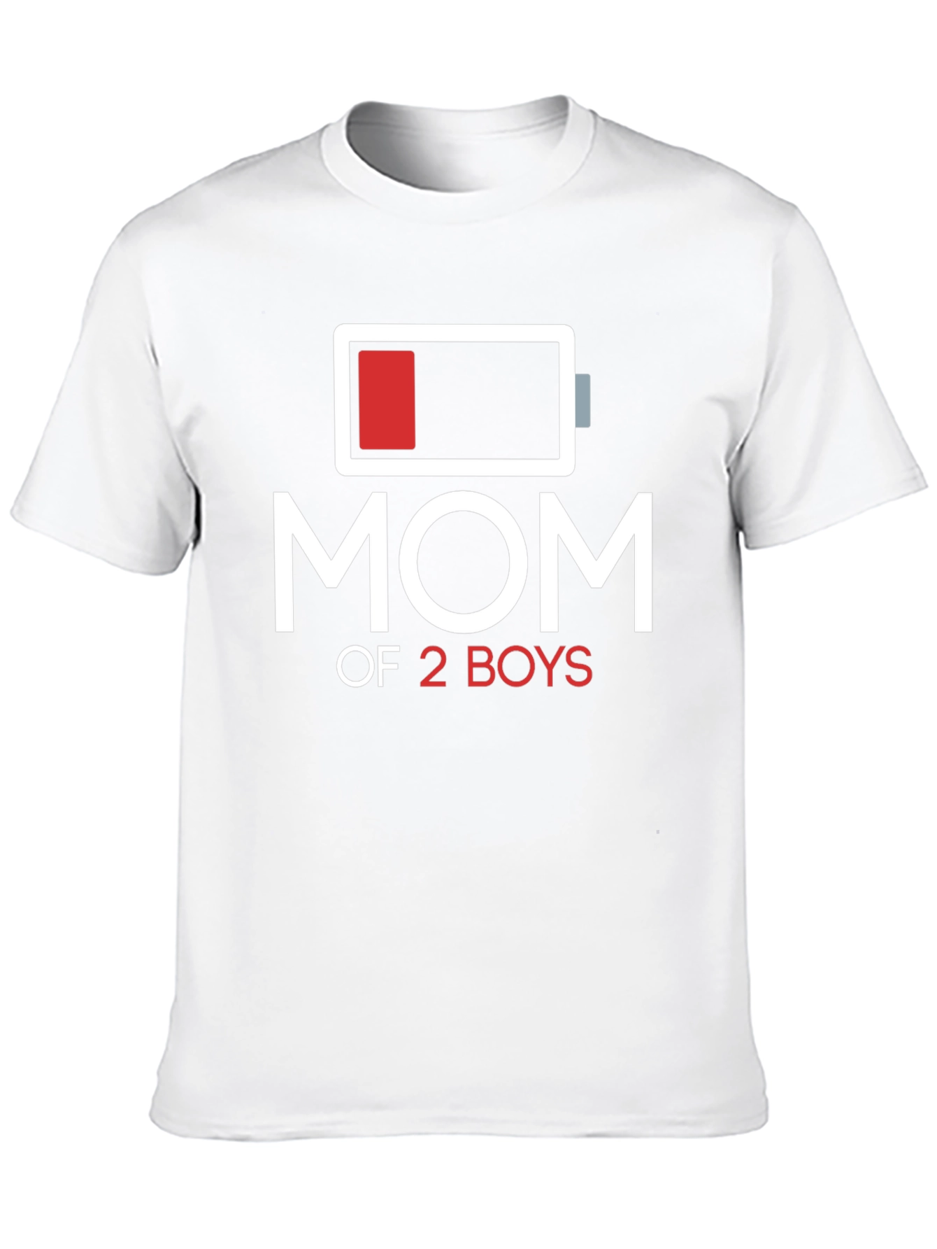 Black Mom of 2 Boys Low Battery T-Shirt view 10