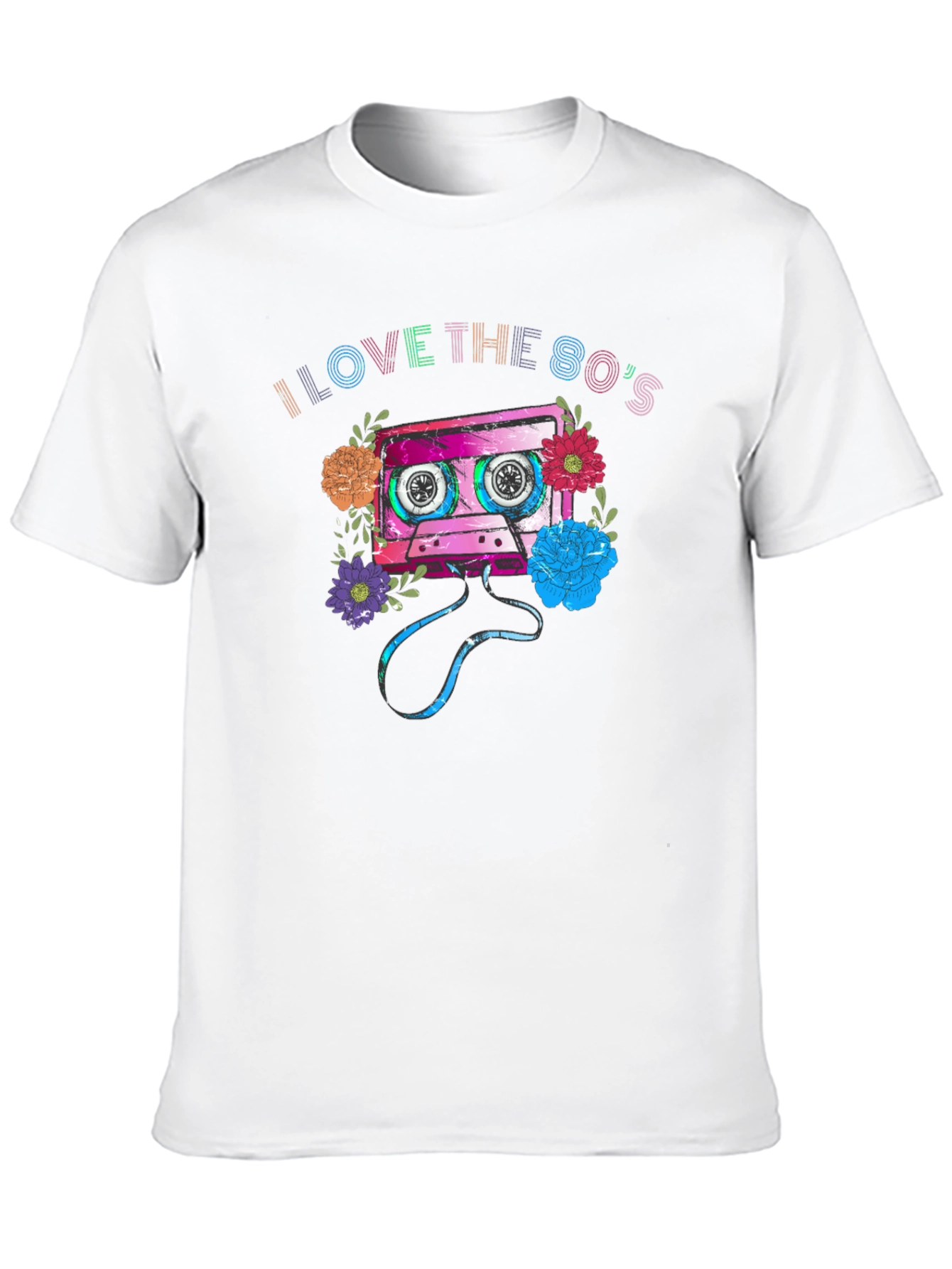 Black I Love the 80s Cassette Tape Graphic T-Shirt view 10