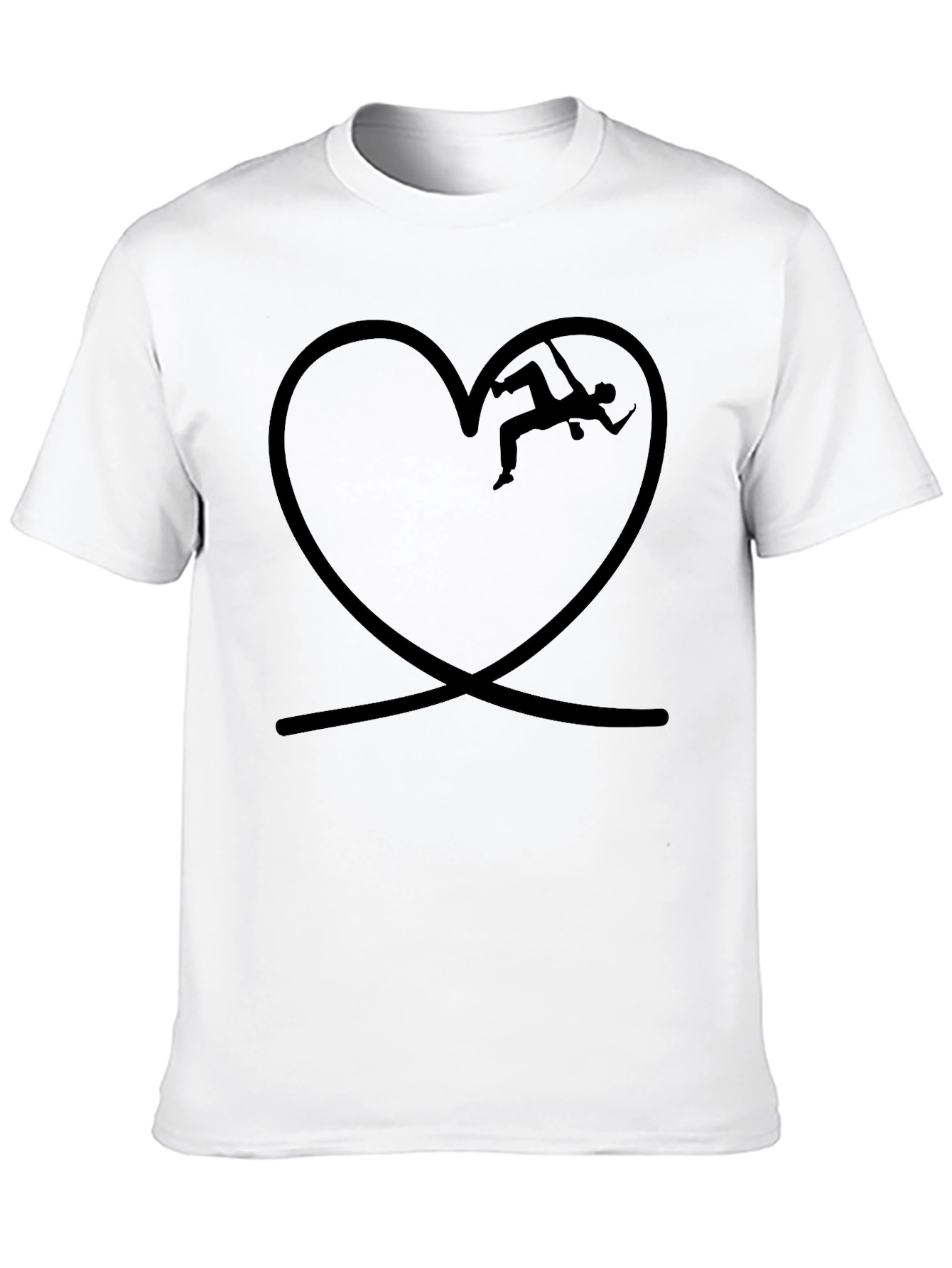 Black Climbing Heart Graphic T-Shirt - Black view 10