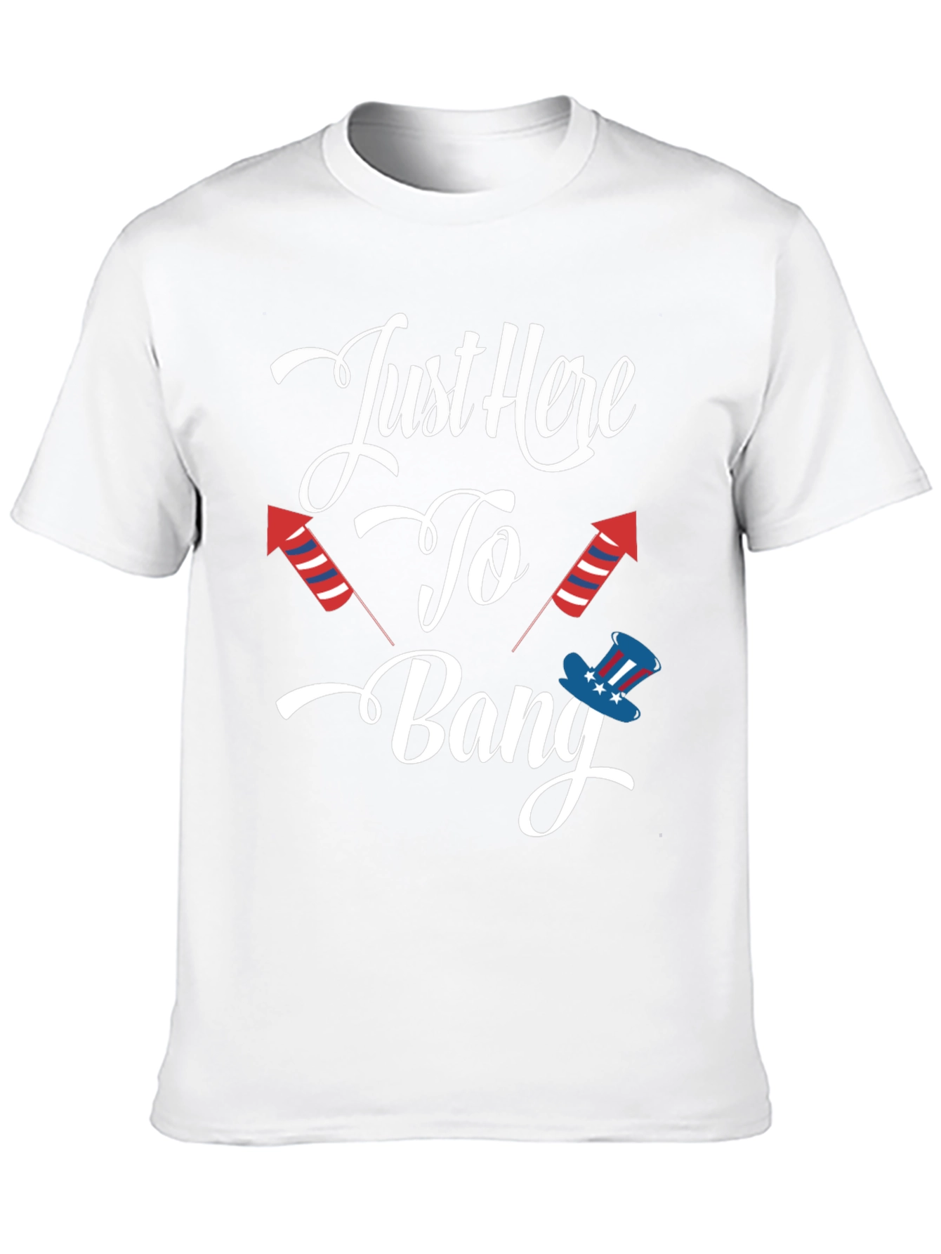 Black Just Here to Bang Patriotic T-Shirt view 10