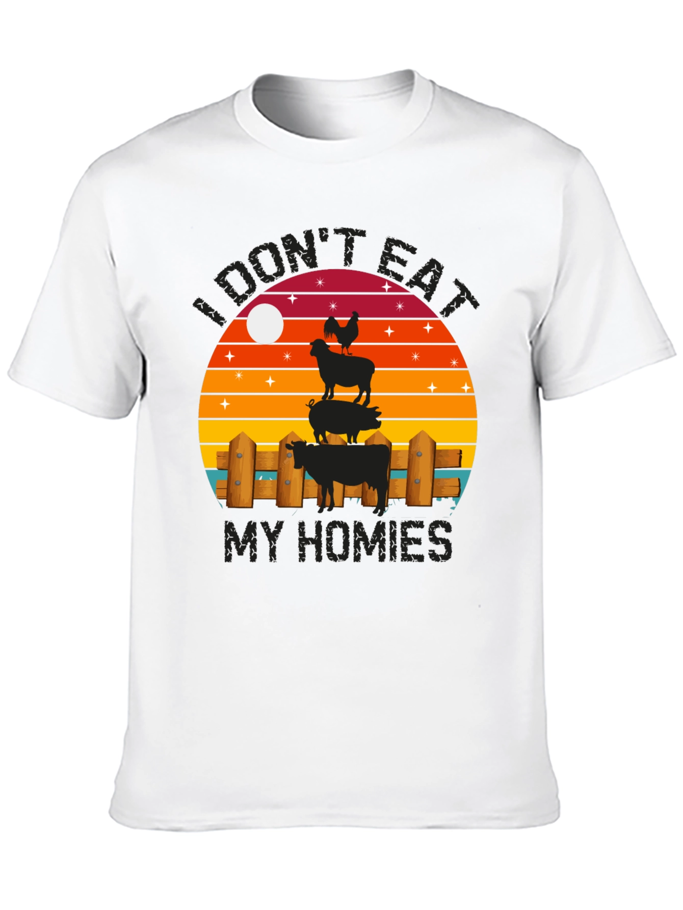 Black I Don't Eat My Homies Graphic T-Shirt view 10