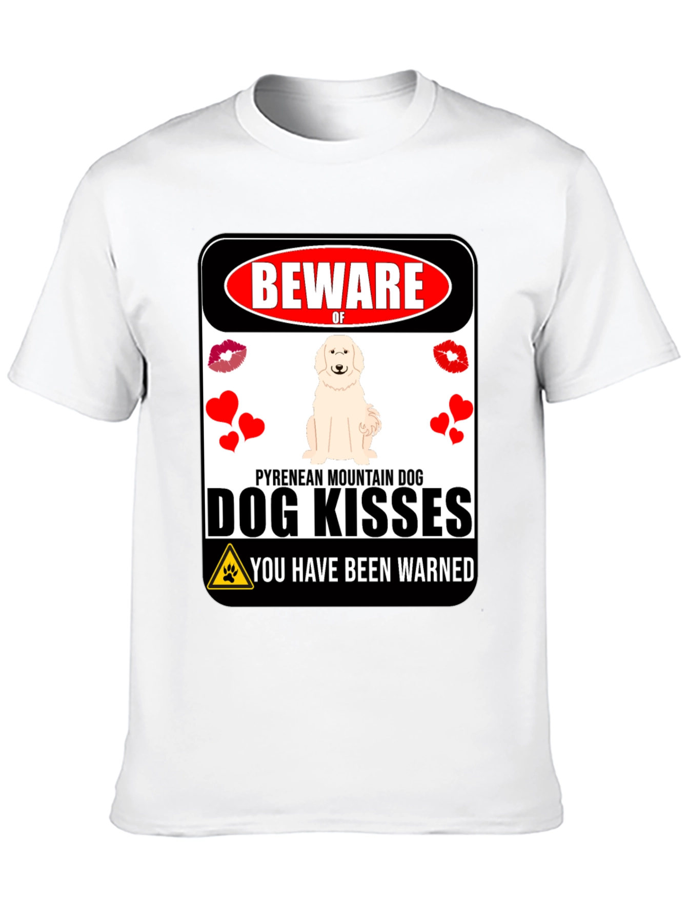 Black Beware of Dog Kisses T-Shirt view 10