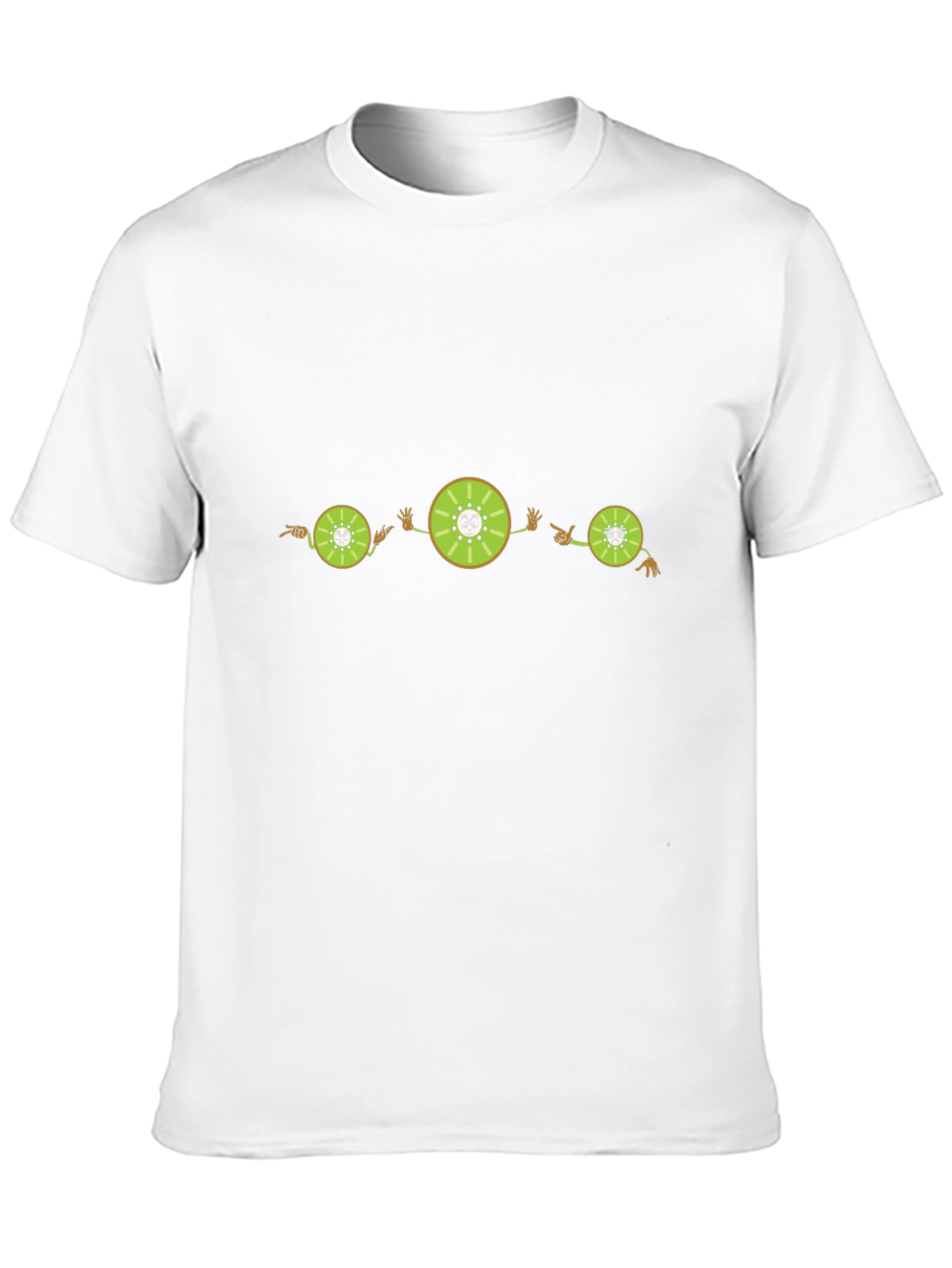 Black Kiwi Fruit Cartoon Graphic Black T-Shirt view 10