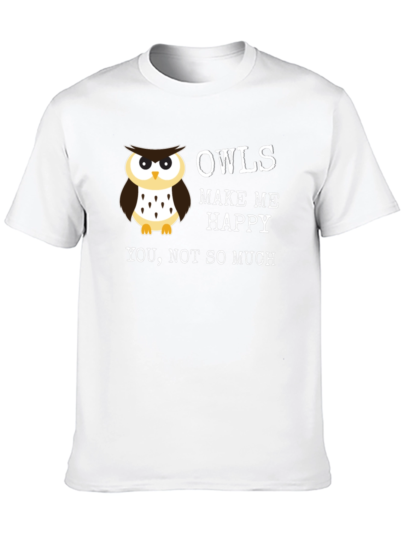 Black Funny Owl T-Shirt - Owls Make Me Happy view 10
