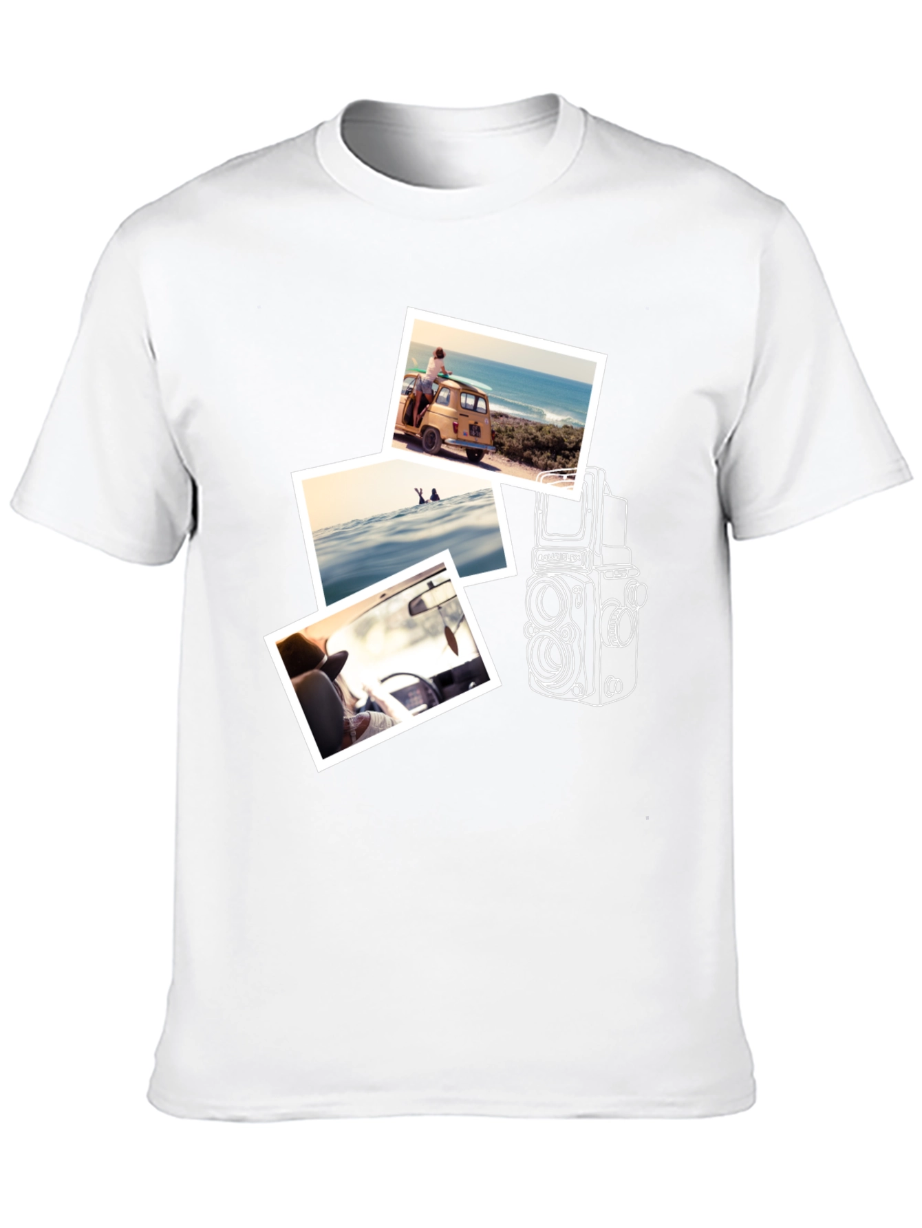 Black Retro Camera & Travel Photo T-Shirt view 10