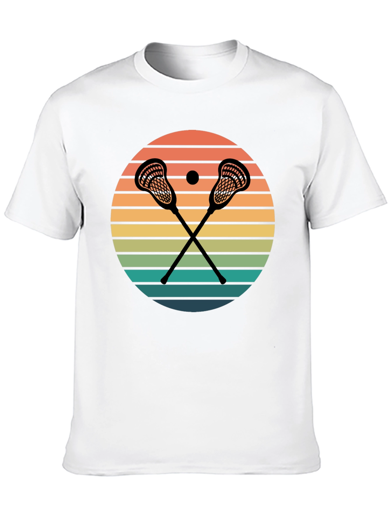 Black Lacrosse Sunset Graphic T-Shirt view 10