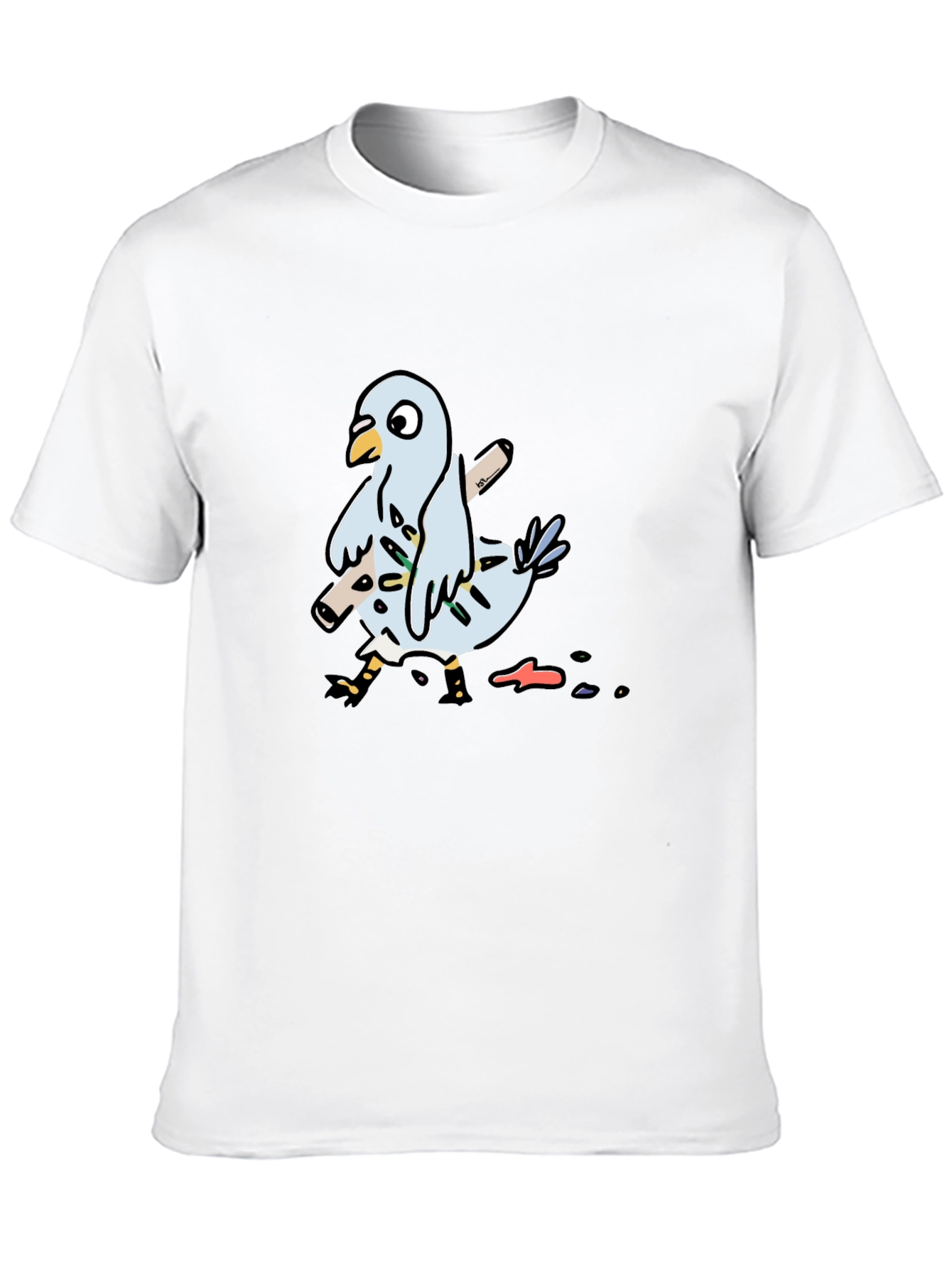 Black Pigeon Graphic Tee - Funny Bird T-Shirt view 10