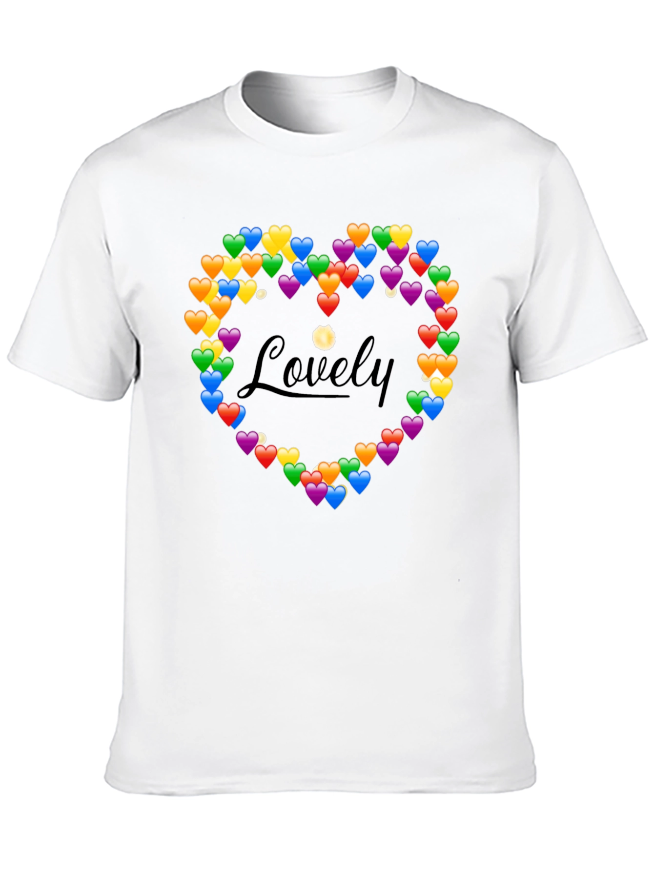 Black Lovely Heart Emoji Graphic T-Shirt view 10