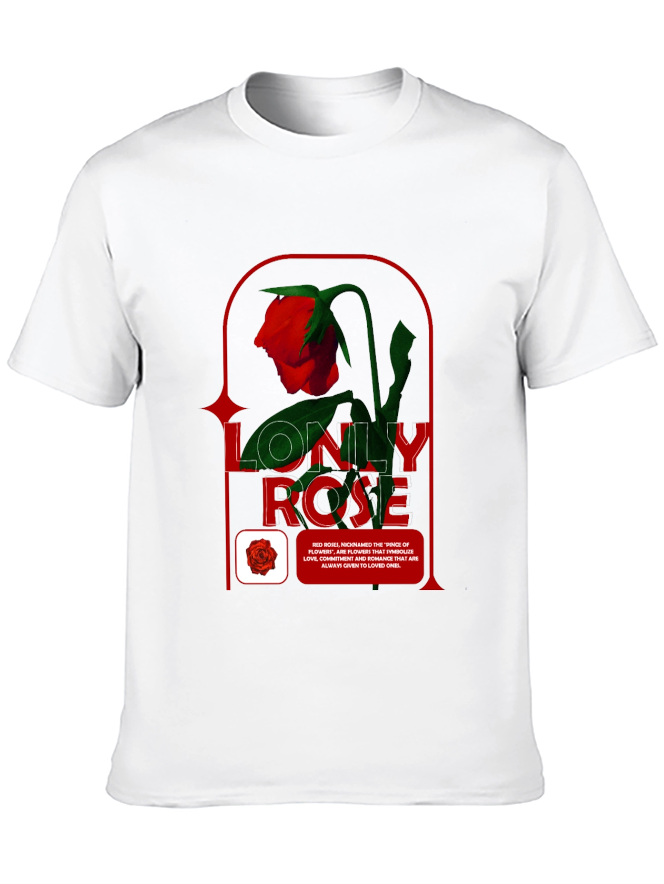 Black Lonely Rose Graphic Tee - Stylish Casual Wear view 10