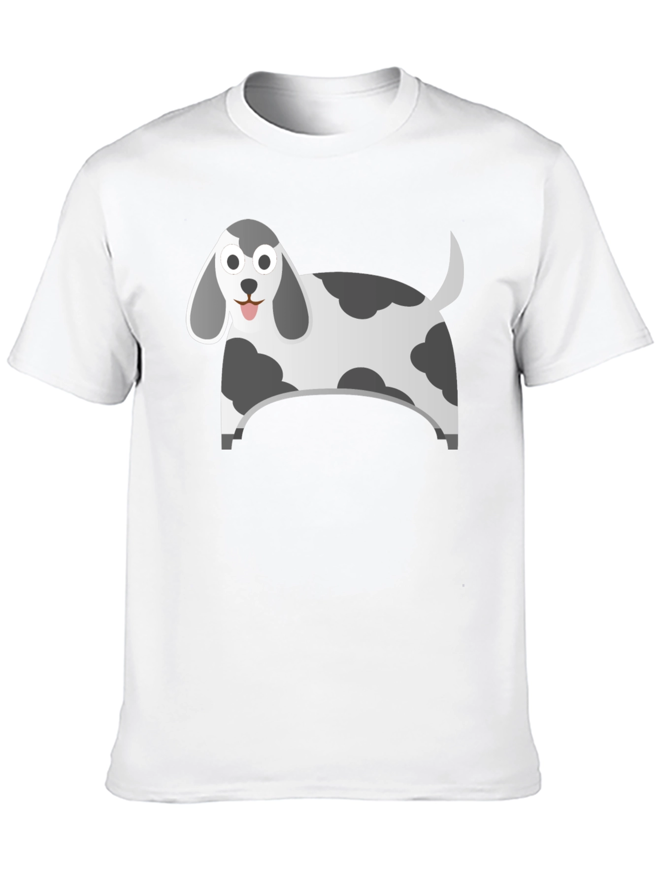 Black Cartoon Dog Graphic Tee - Black Cotton Blend view 10