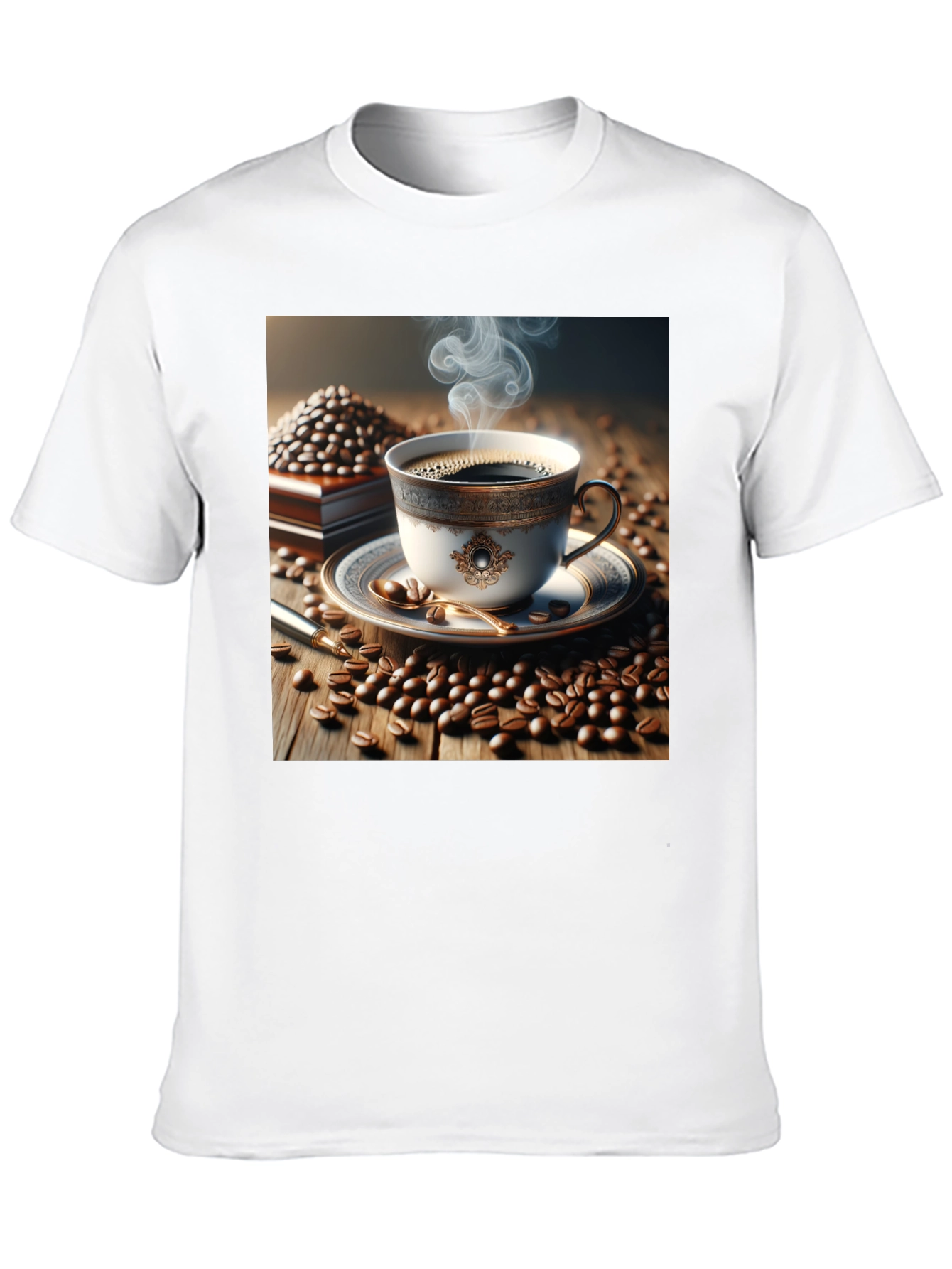 Black Coffee Lover's T-Shirt - Elegant Cup Design view 10