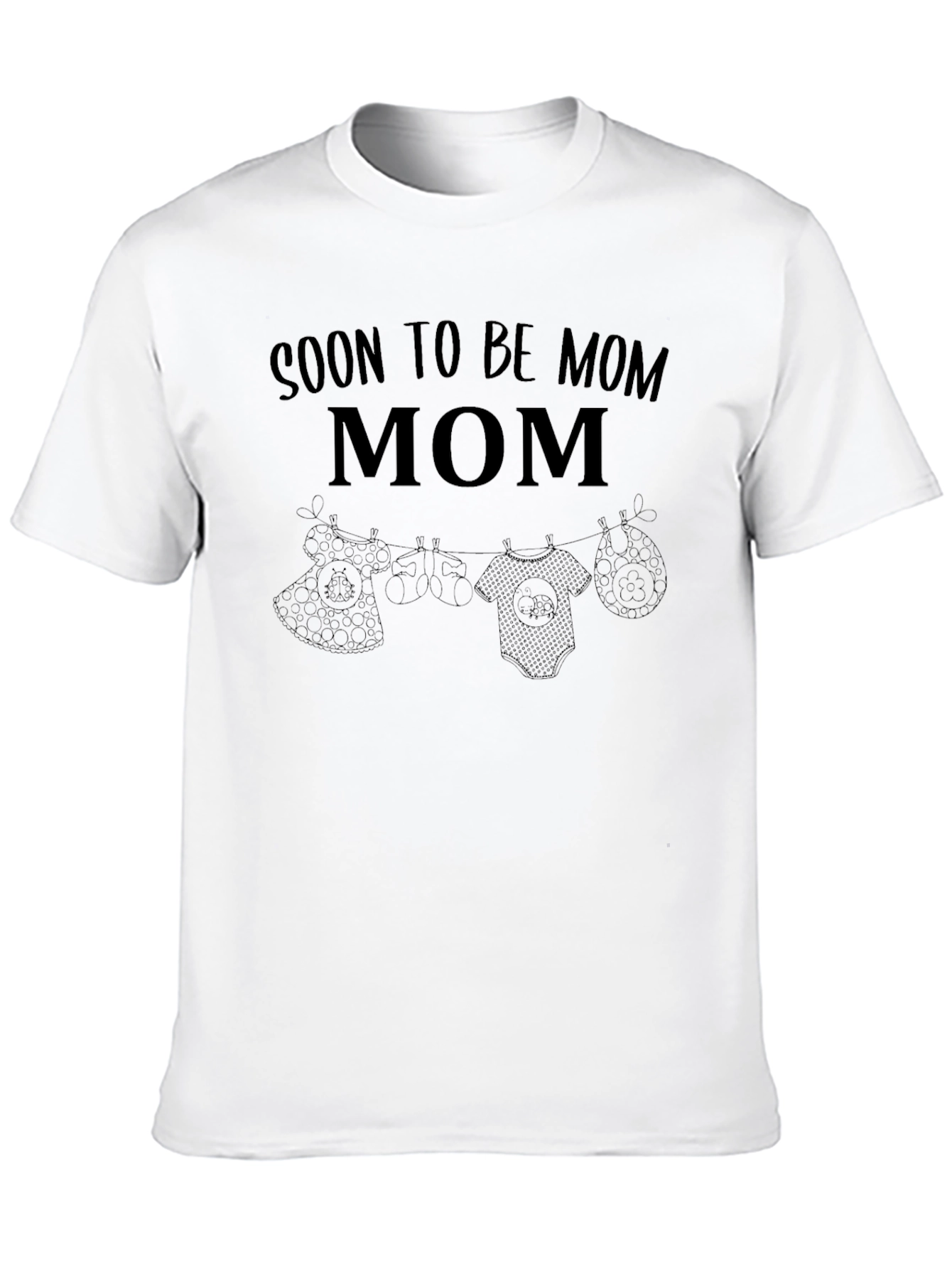 Black Soon To Be Mom T-Shirt, Unisex Pregnancy Tee view 10