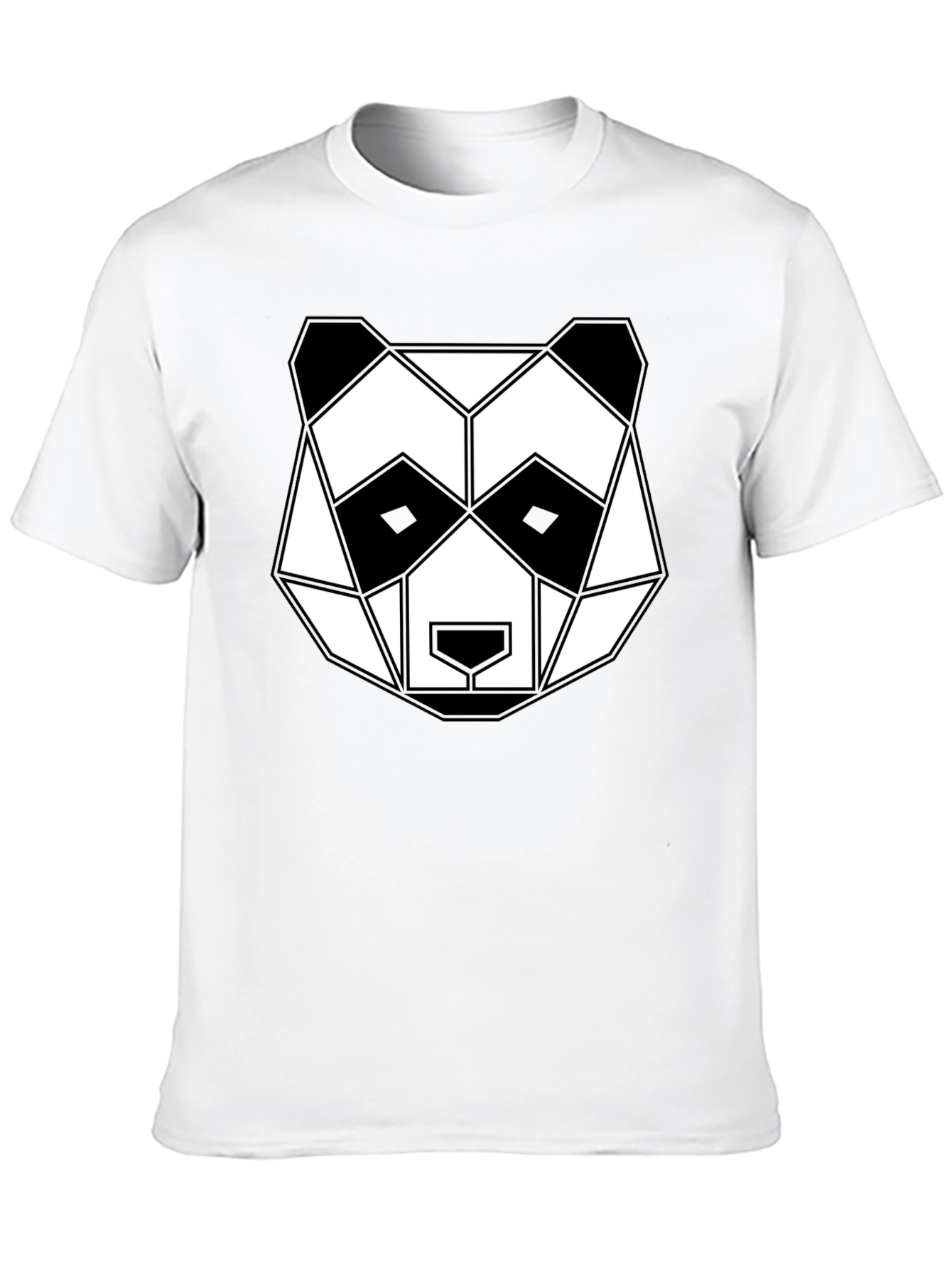 Black Geometric Panda Graphic Tee - Black view 10