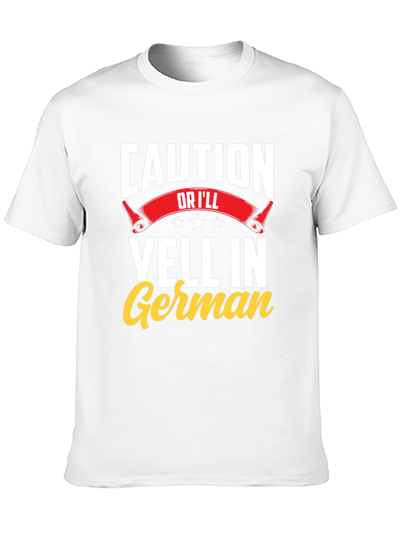 Black Caution, I'll Yell in German T-Shirt - Funny view 10