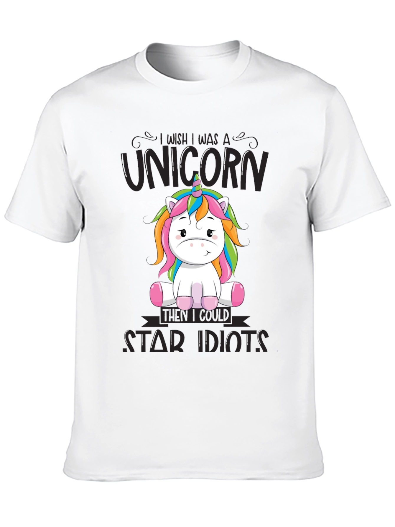 Black I Wish I Was A Unicorn Funny T-Shirt view 10