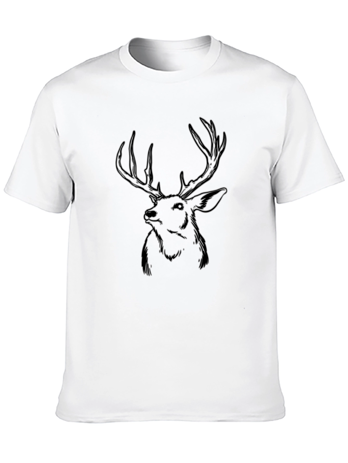 Black Deer Outline Graphic T-Shirt - Black view 10