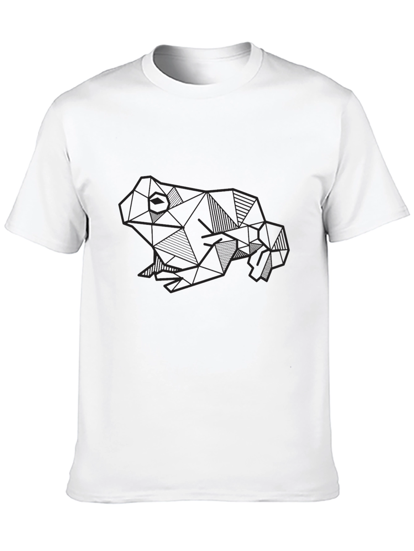 Black Geometric Frog Graphic Tee - Modern Black T-Shirt view 10