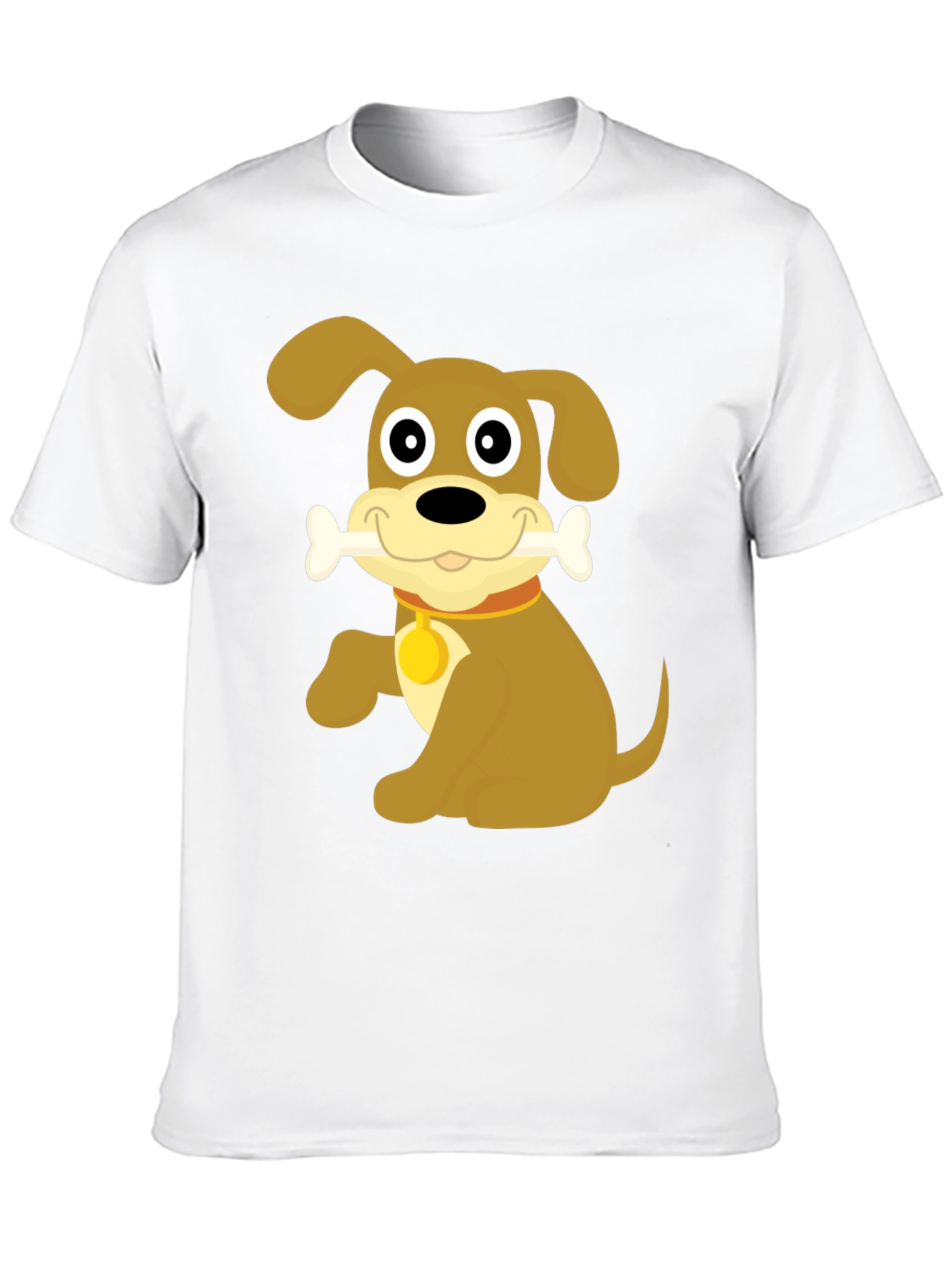 Black Cute Dog Bone Cartoon Black T-Shirt view 10