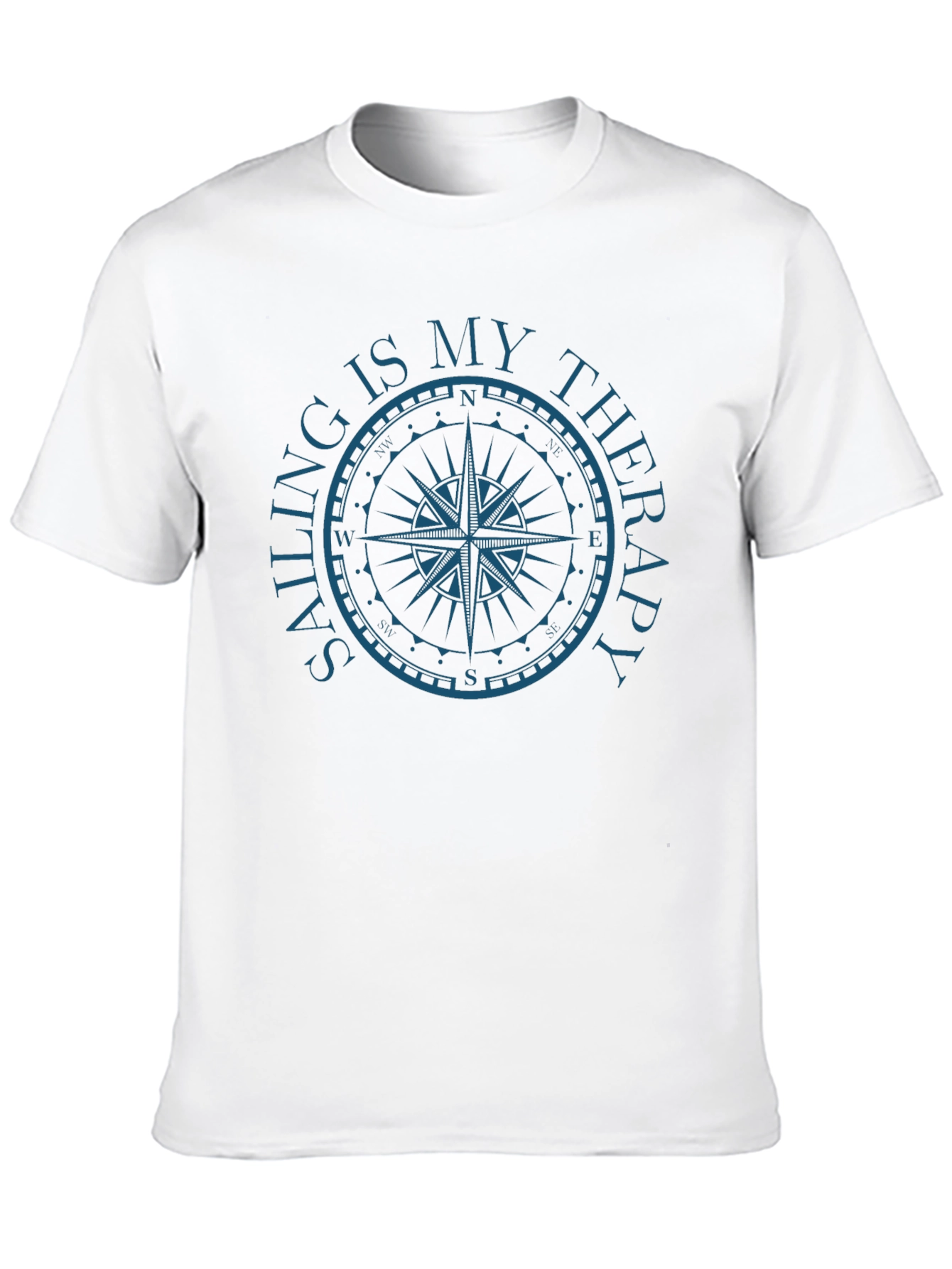 Black Sailing is My Therapy Compass Graphic T-Shirt view 10