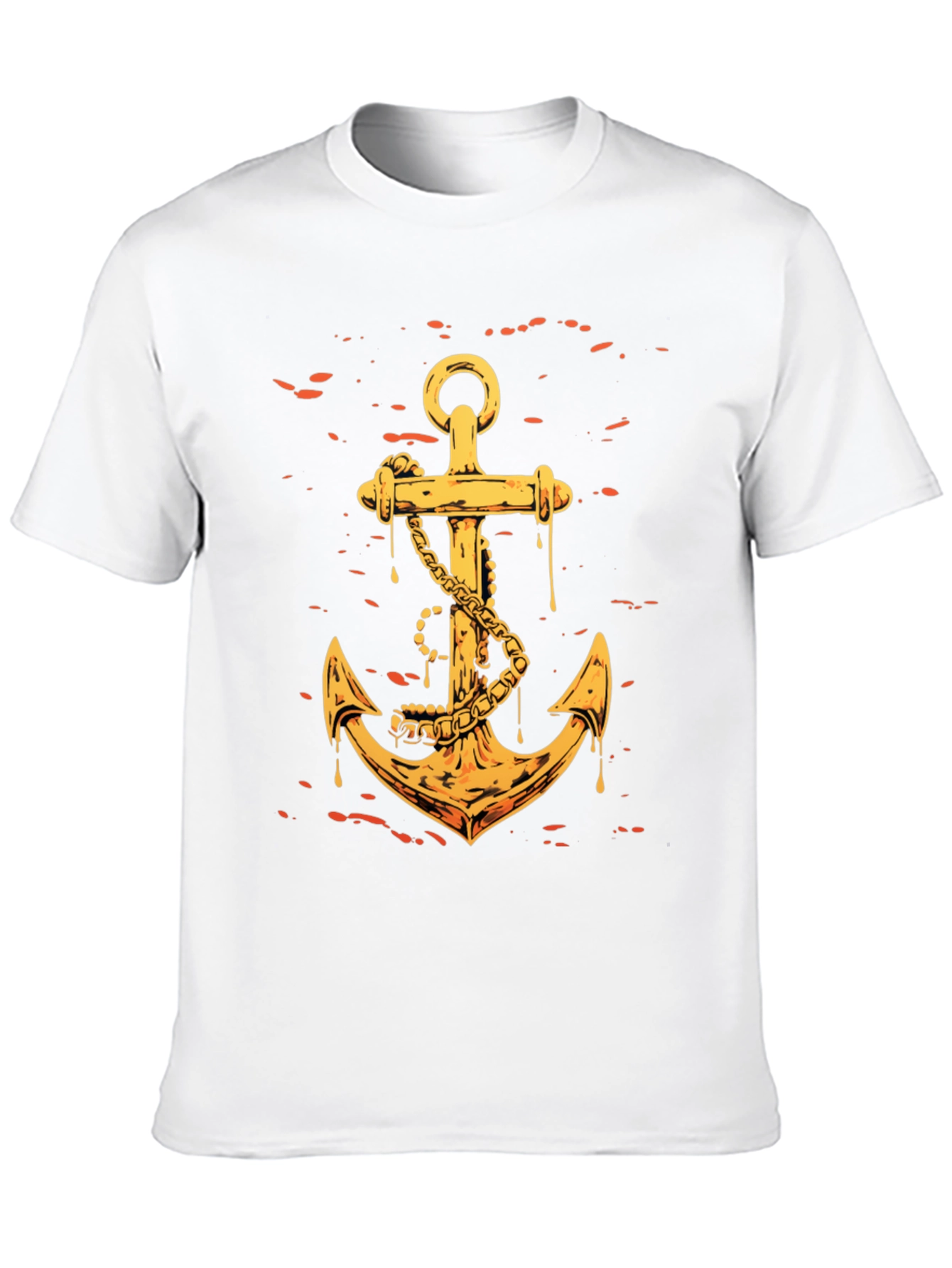 Black Golden Anchor Graphic Tee - Black Casual Shirt view 10