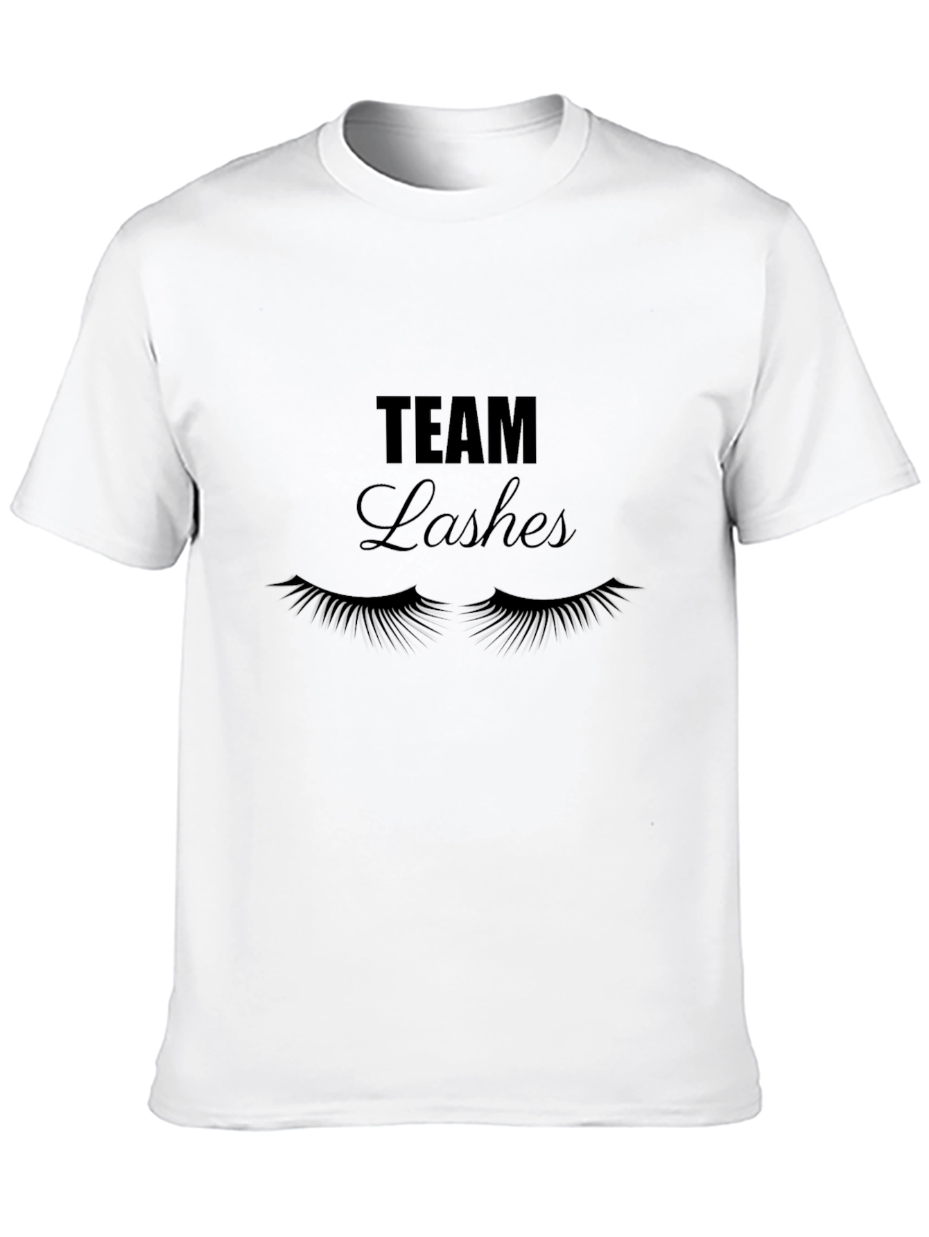 Black Team Lashes Graphic Tee - Trendy Eyelash Design view 10