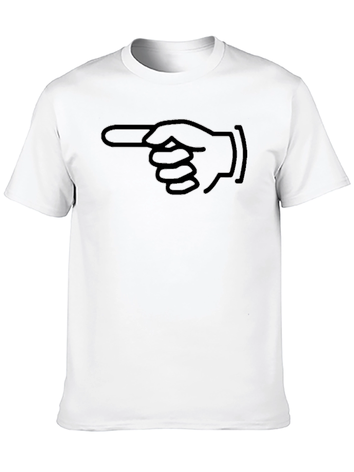 Black Pointing Finger Graphic Tee - Bold Black Cotton T-Shirt view 10