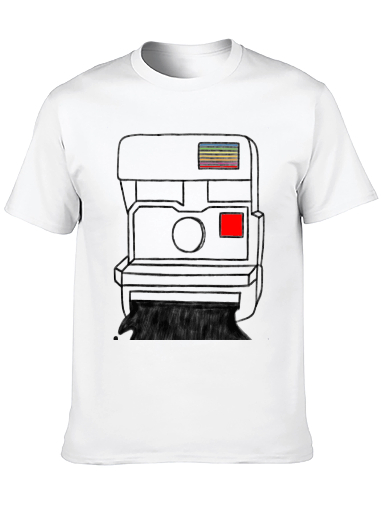 Black Retro Camera Graphic Tee - Black Cotton T-Shirt view 10
