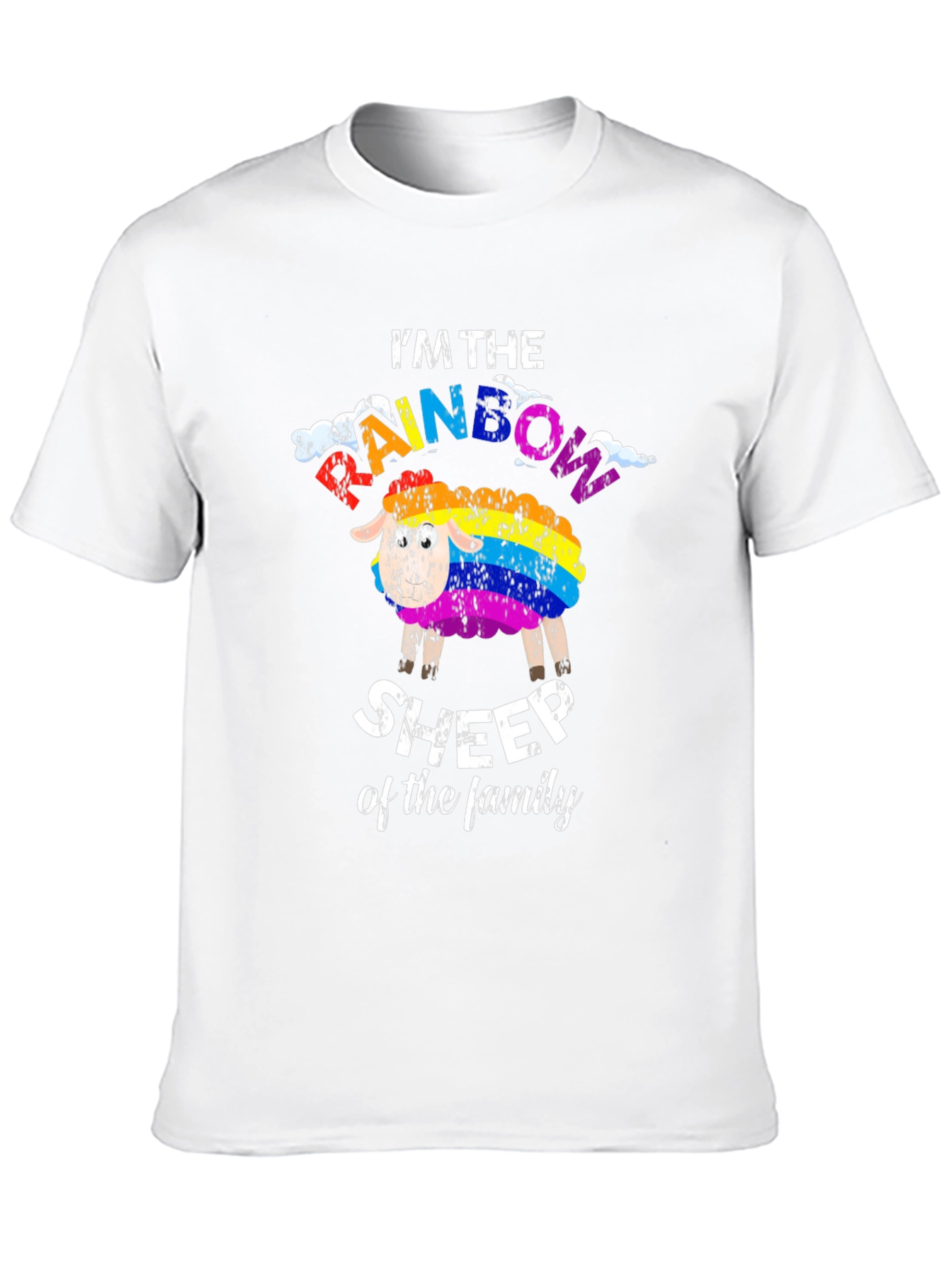 Black Rainbow Sheep T-Shirt: Unique Family Pride Apparel view 10