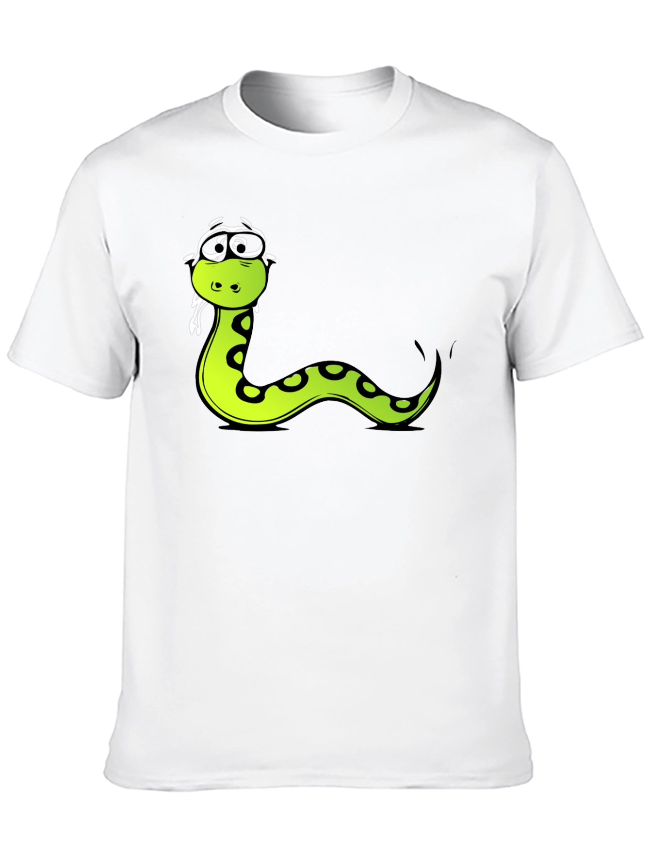 Black Funny Snake Cartoon Graphic Tee - Black T-Shirt view 10