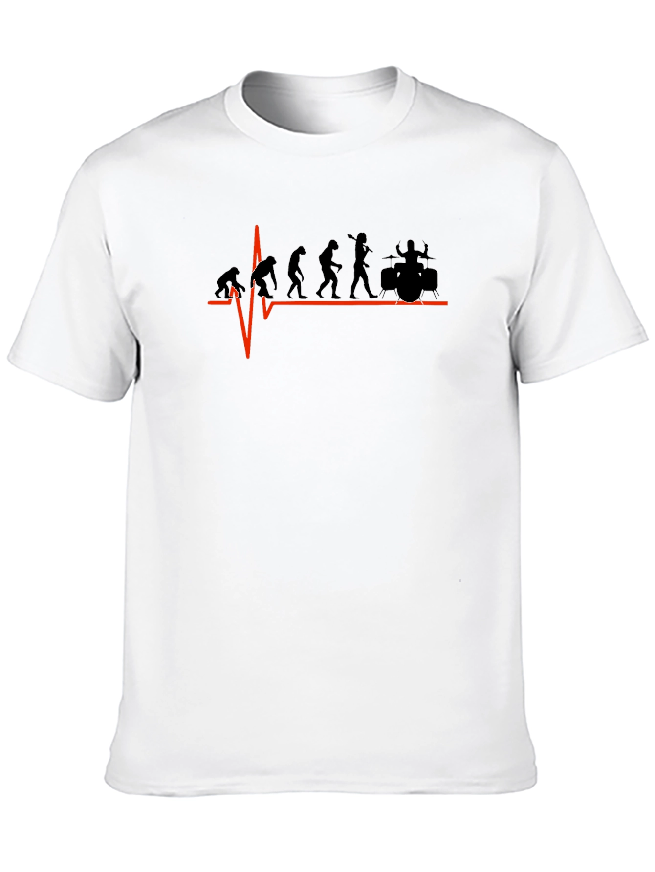 Black Drummer Evolution Graphic Tee - Black Cotton T-Shirt view 10