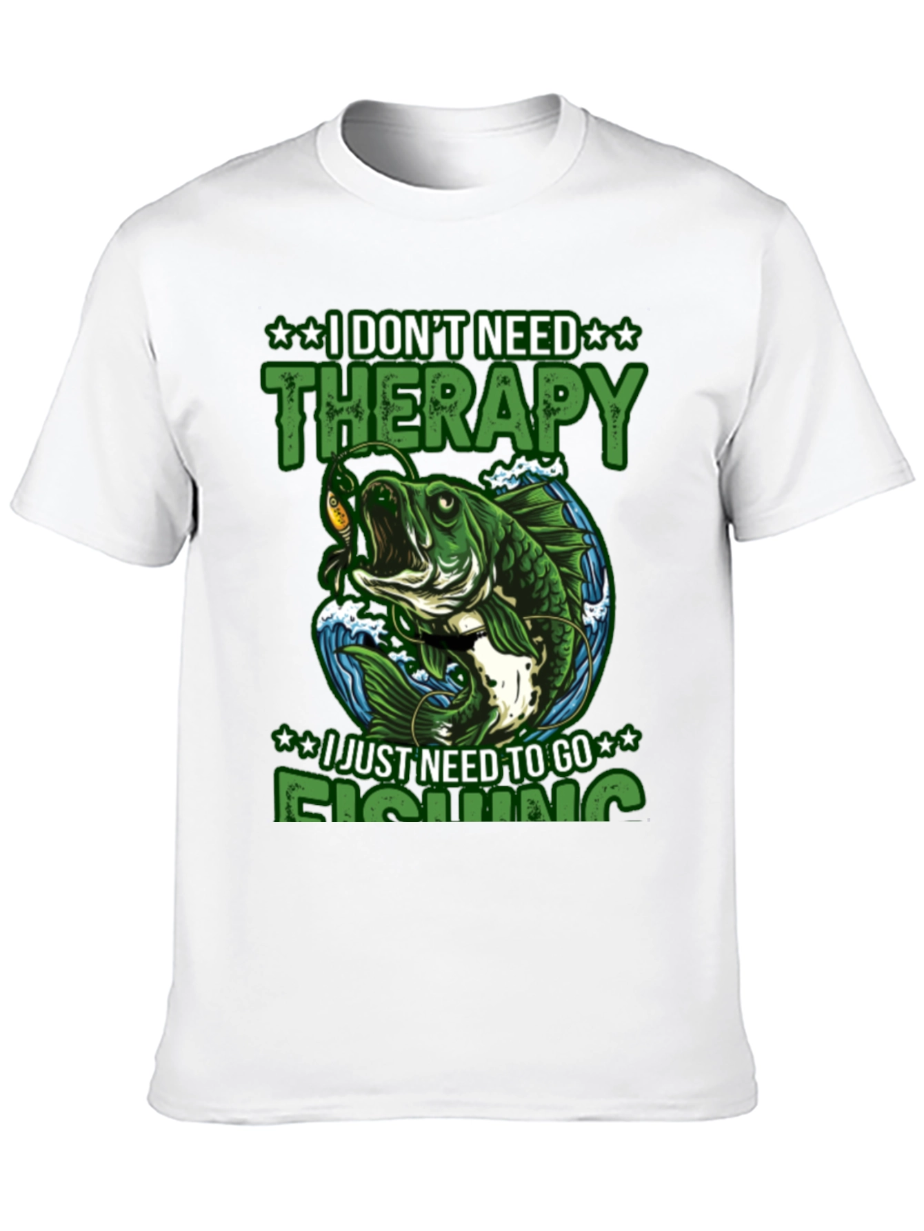 Black Fishing Therapy T-Shirt view 10