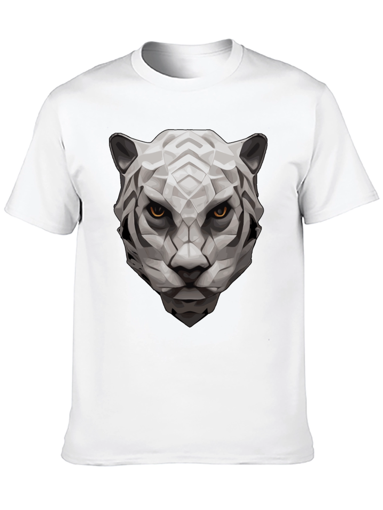 Black Geometric Tiger Graphic Tee - Black Cotton view 10