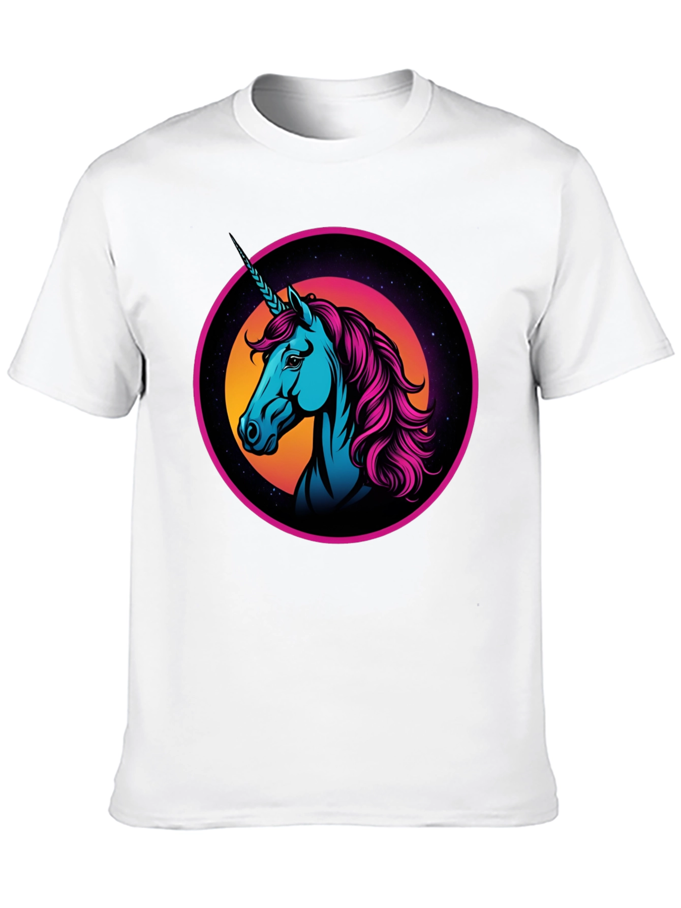 Black Retro Unicorn Graphic T-Shirt view 10