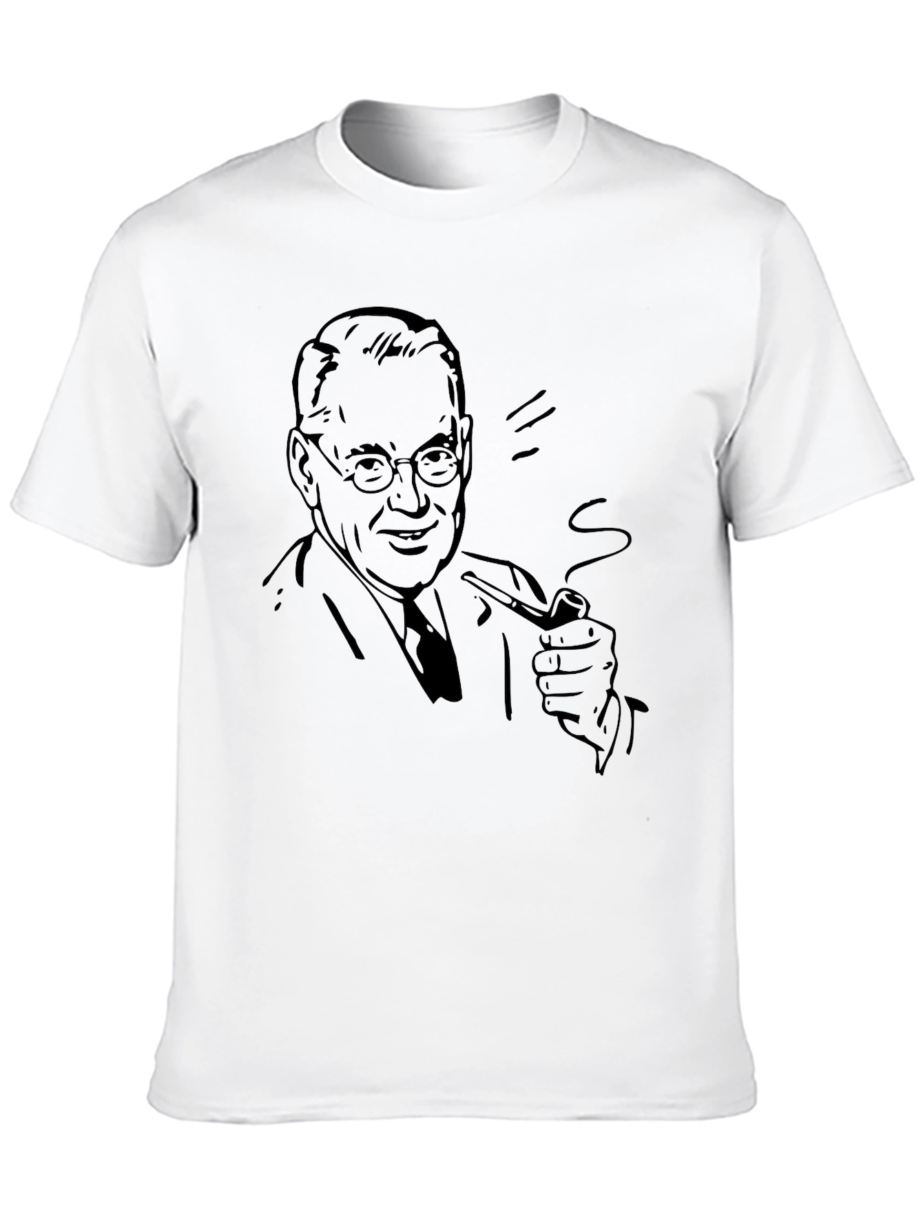 Black Vintage Pipe Smoker T-Shirt - Black Graphic Tee view 10